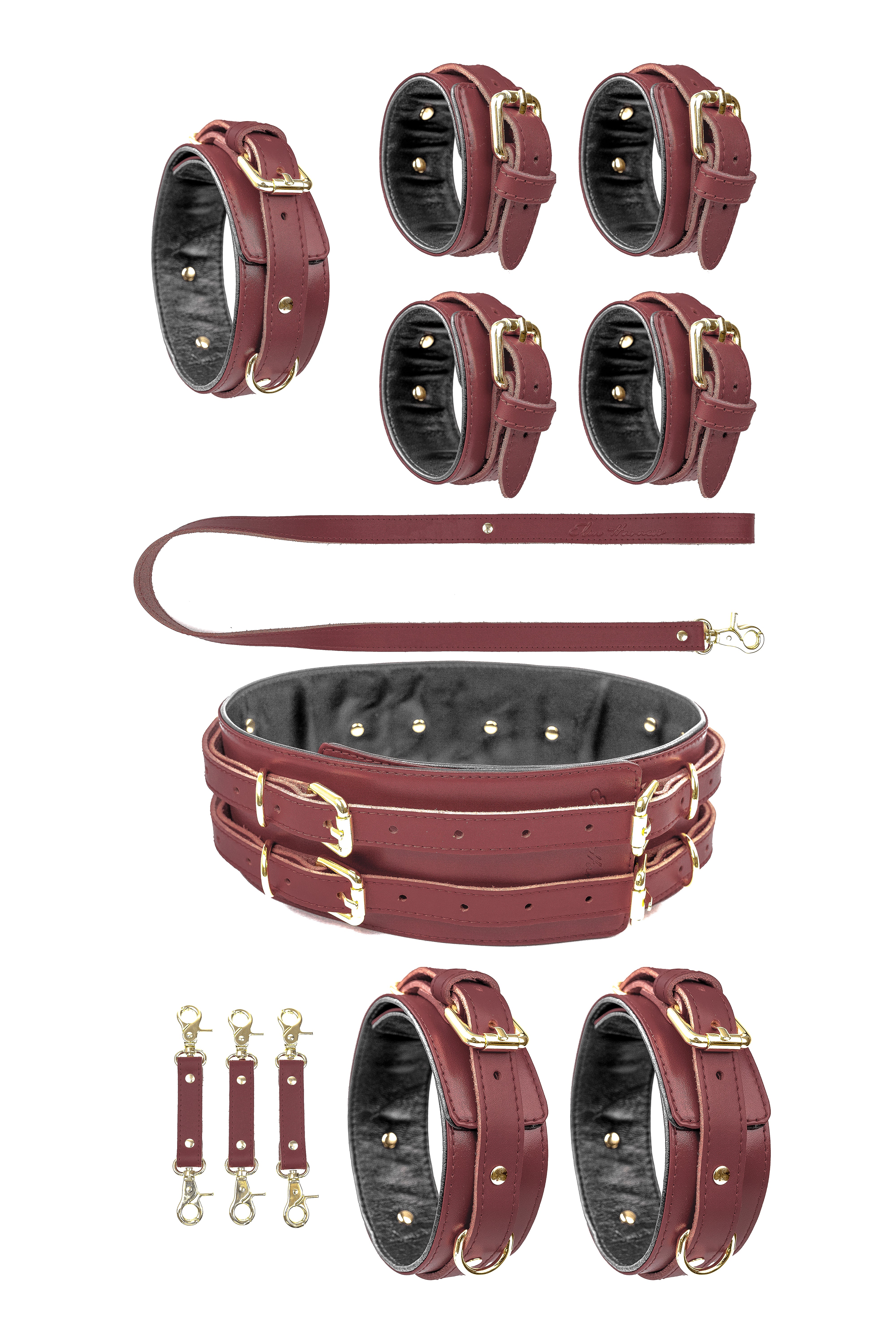 5 in 1 Leather Harness Bondage Set. 10 colors
