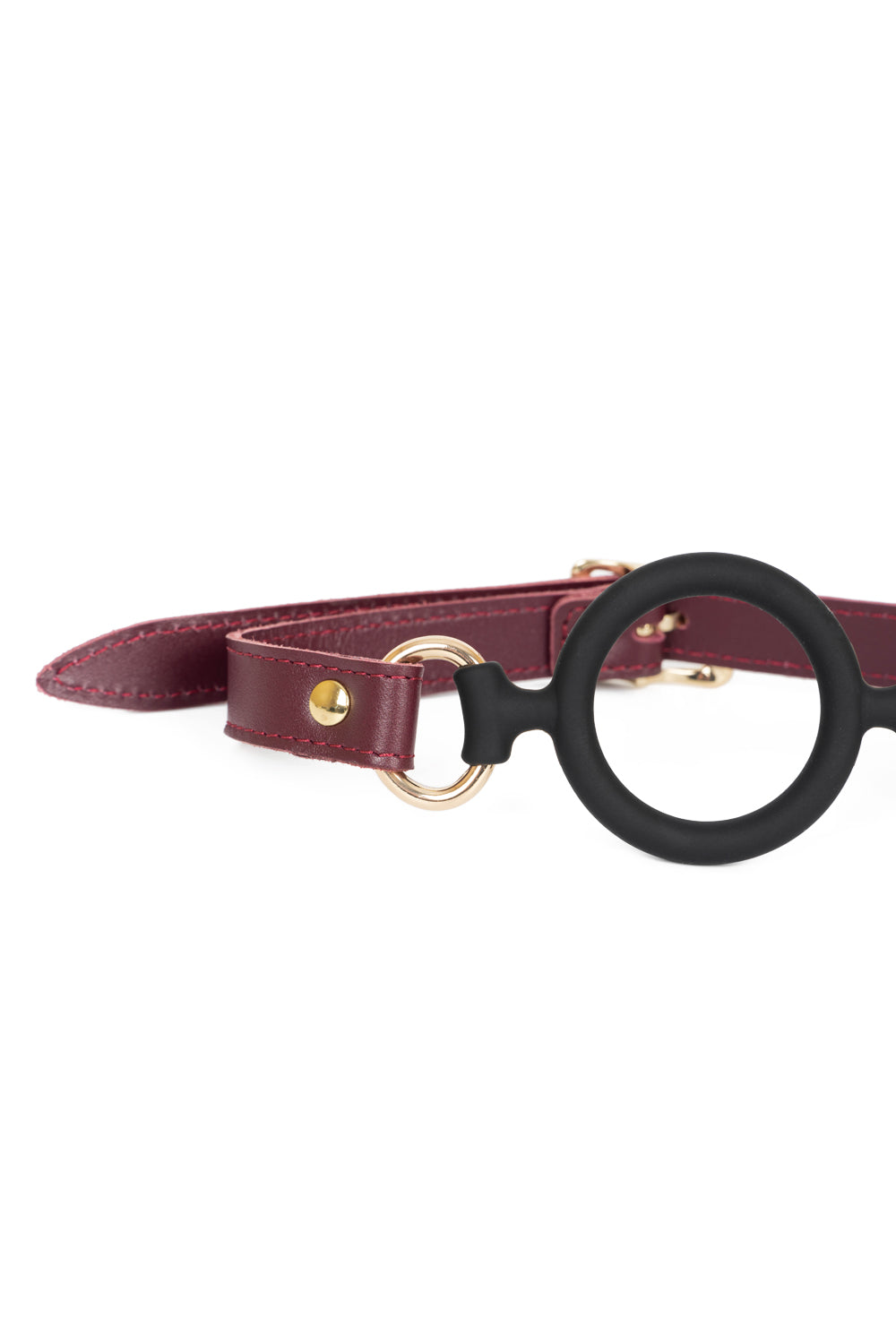 Soft Silicone Mouth Ring Gag. Burgundy
