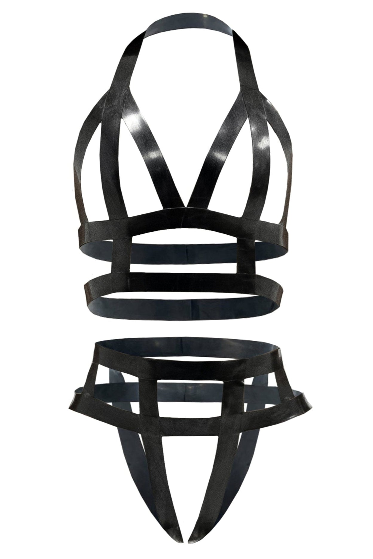 Latex Strap Harness Top and Bottom Set