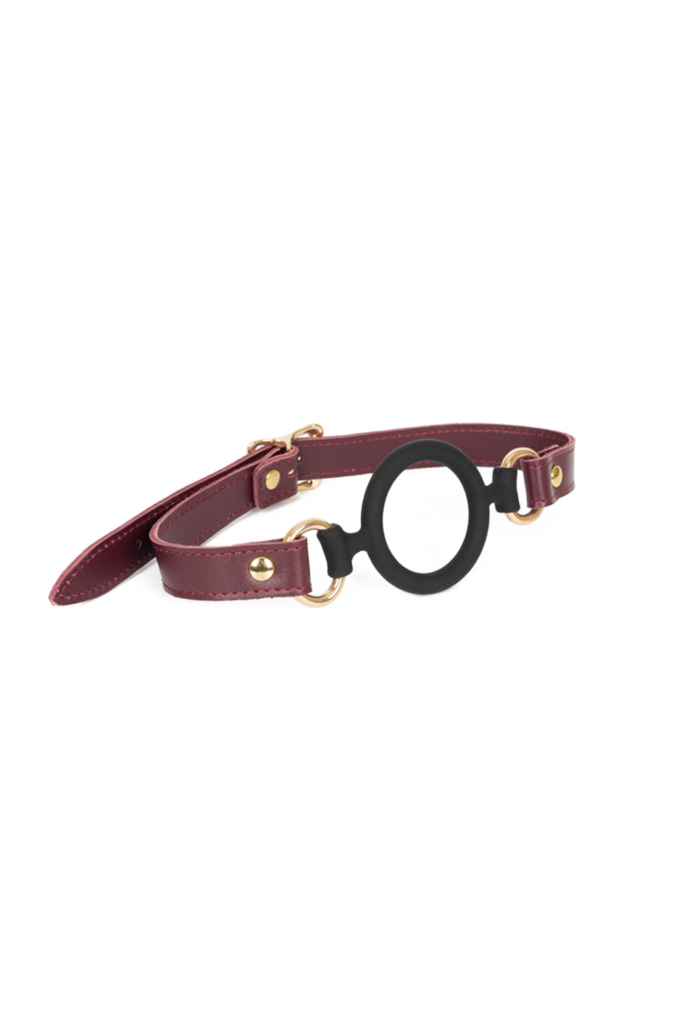 Soft Silicone Mouth Ring Gag. Burgundy