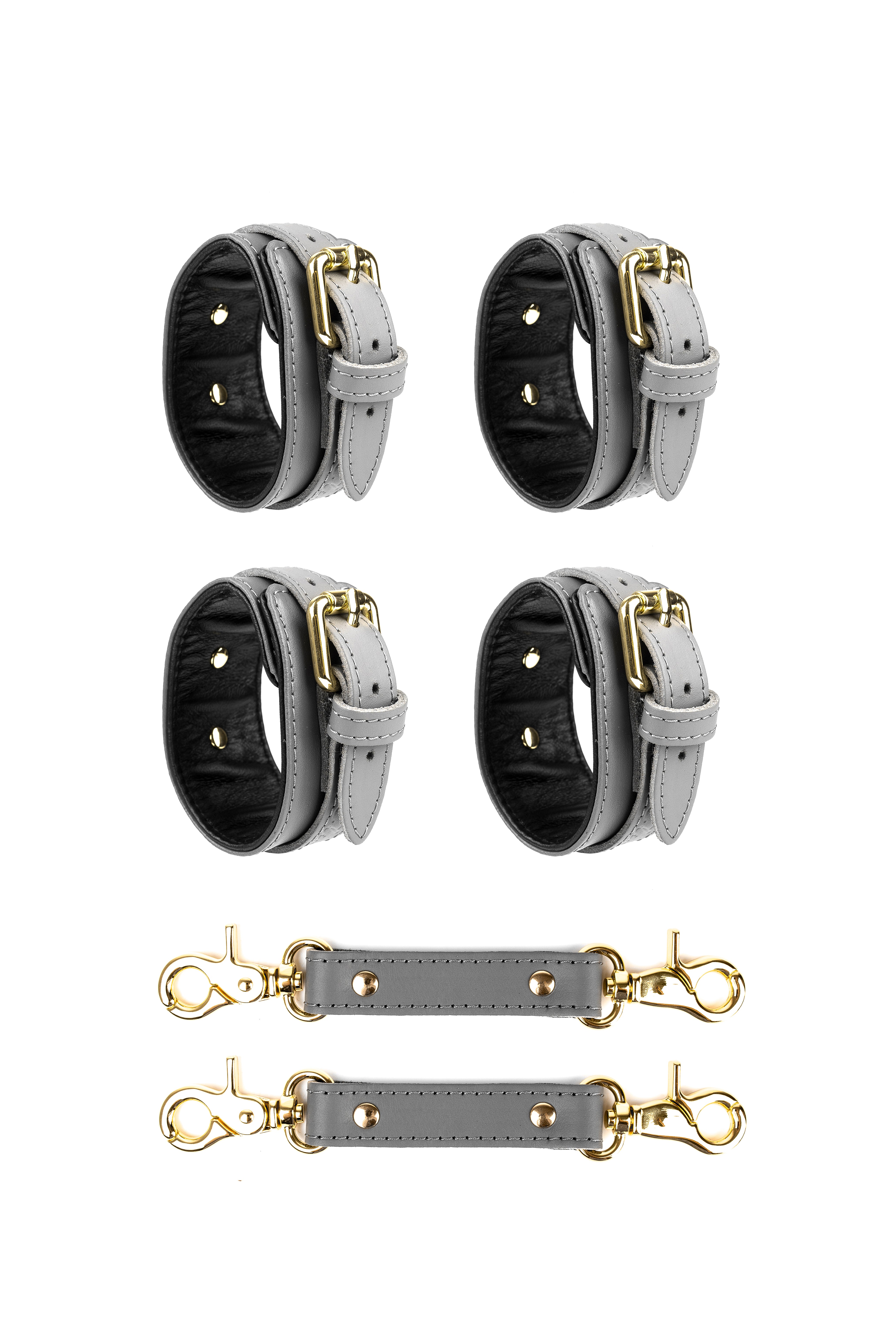 2 in 1 Hand and Ankle cuffs Leather Set. 10 colors