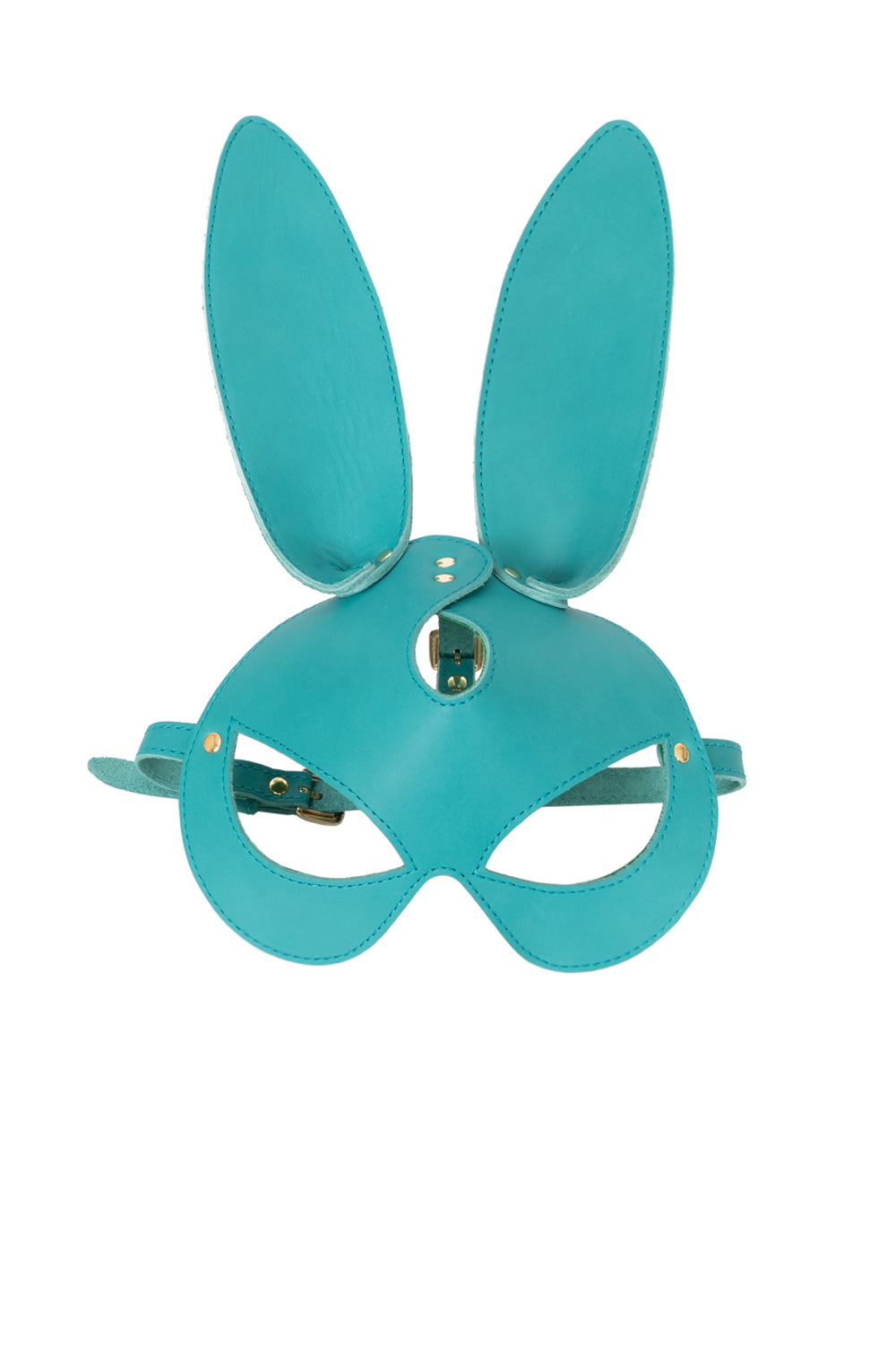 CRAZY HORSE Leather rabbit mask. Turquoise