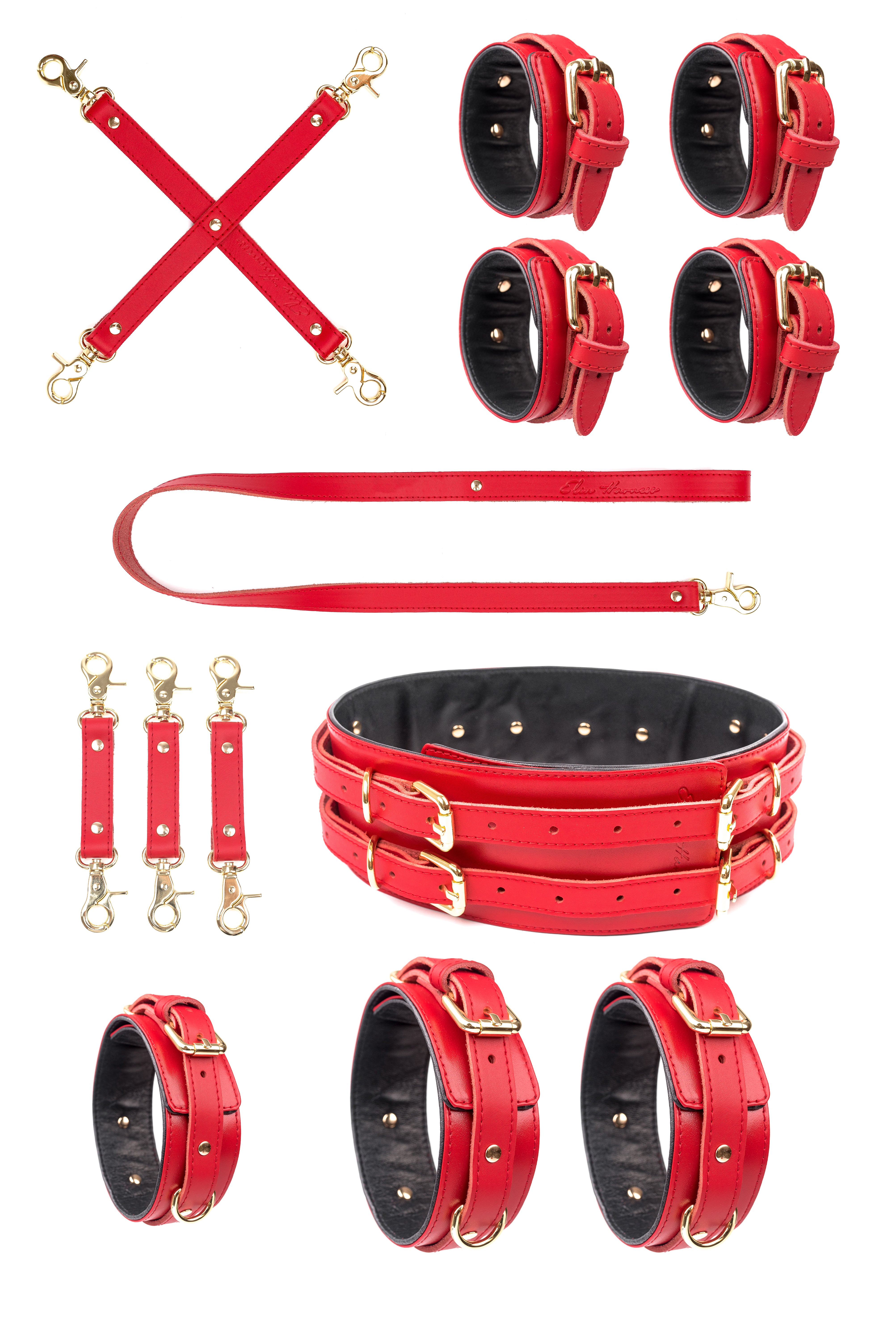 6 in 1 Leather Harness Bondage Set. 10 colors