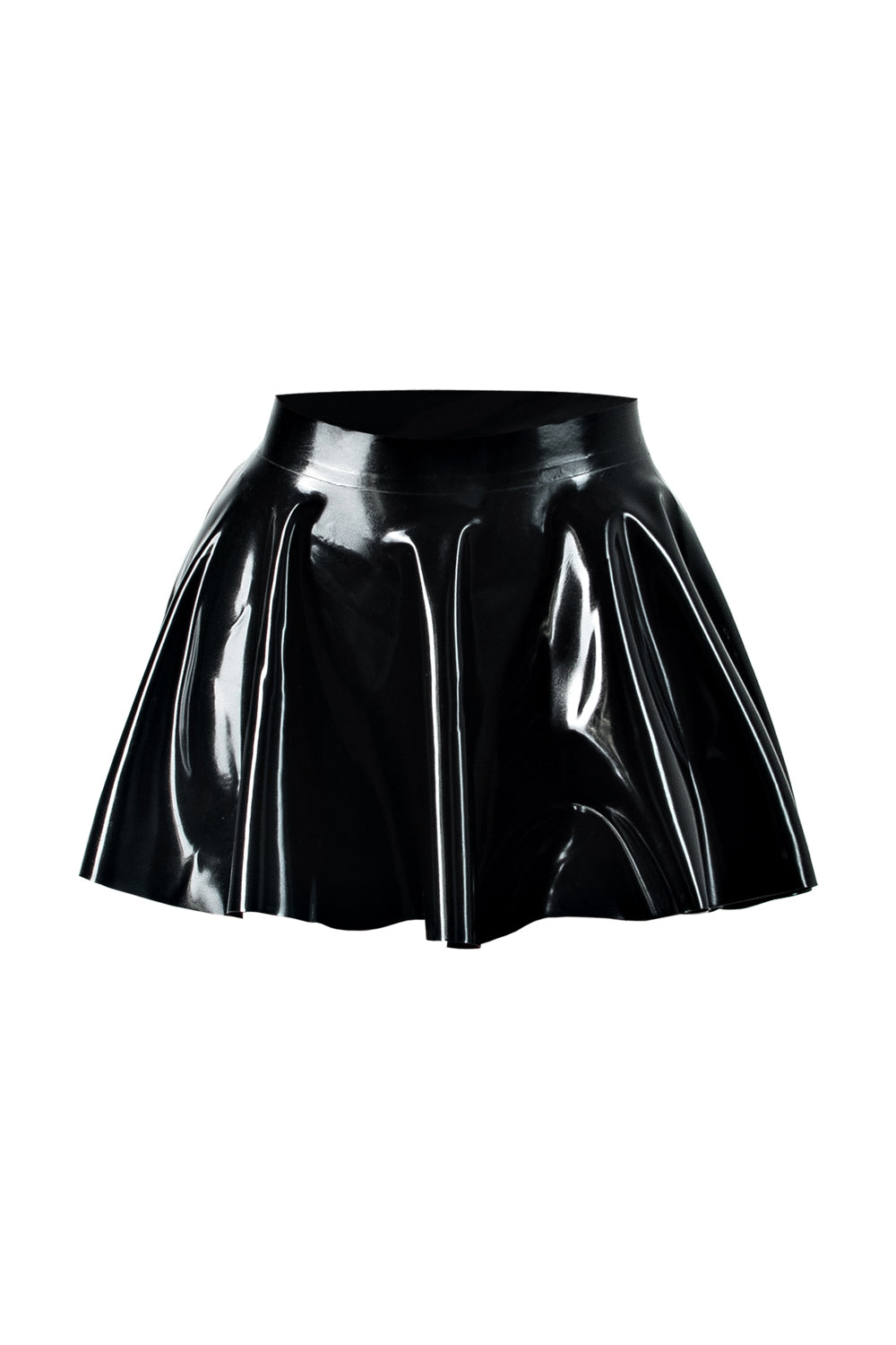 Latex Skater Skirt. Black
