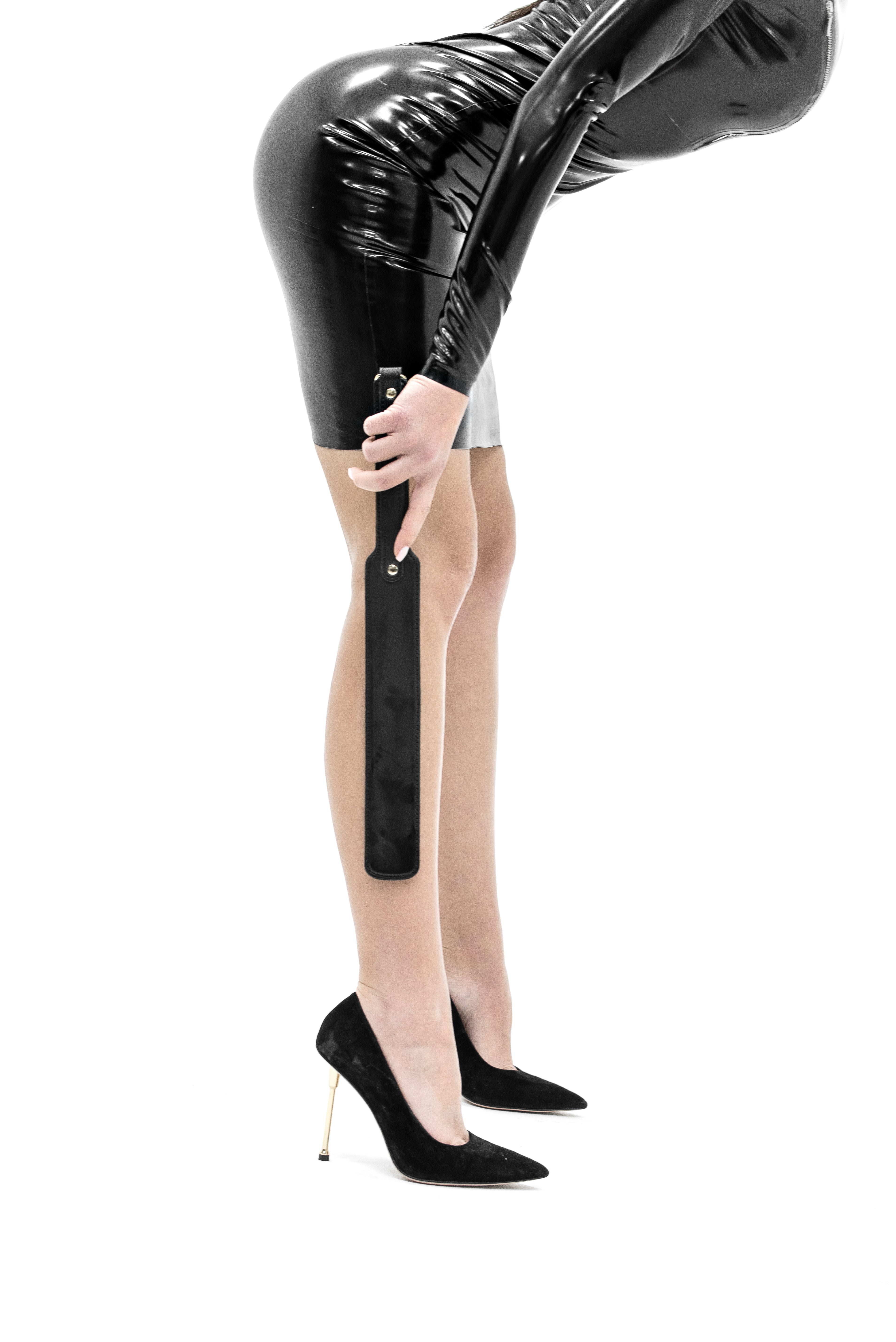 Morgana latex sheath dress. Black