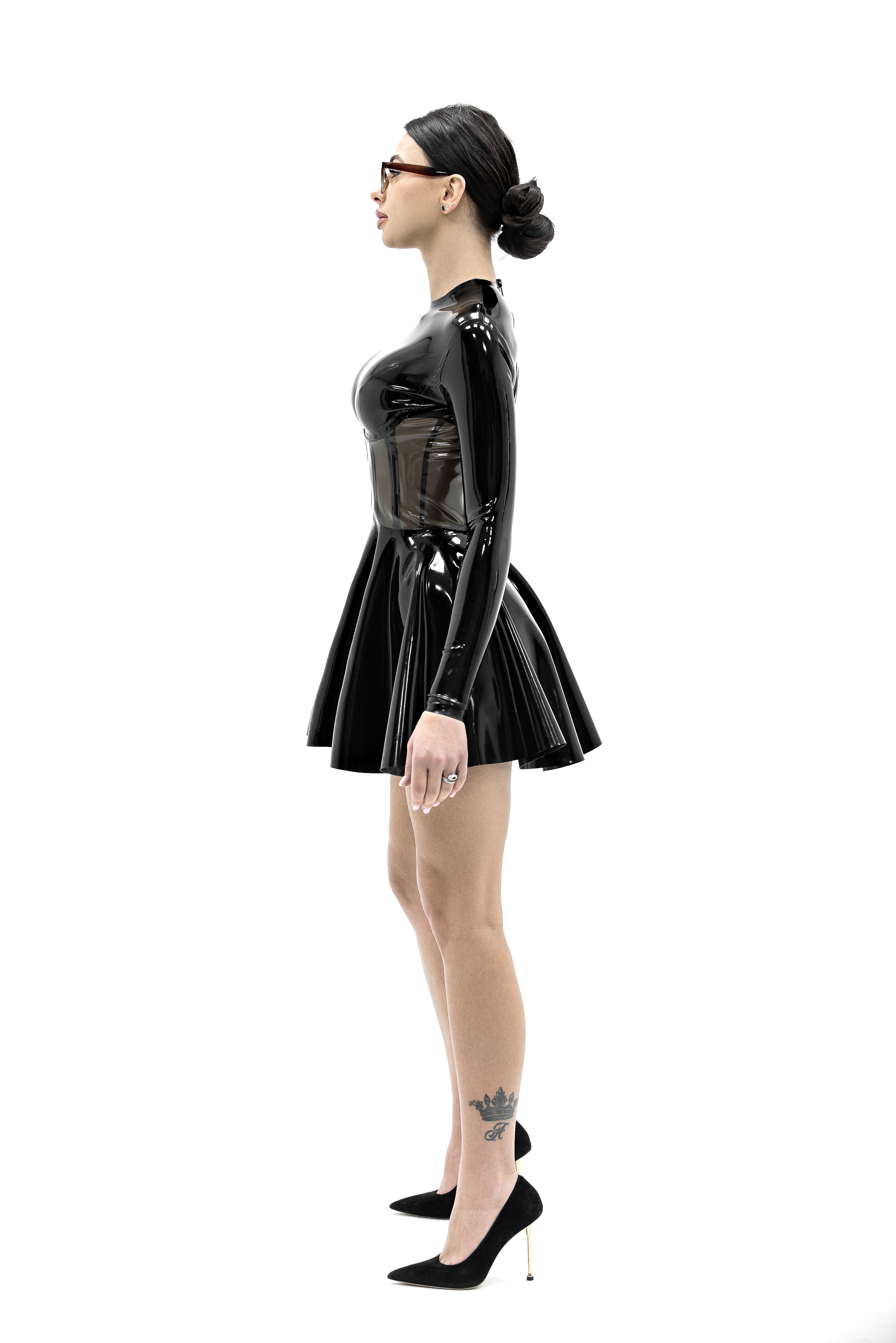 Latex Dress Whirlpool. Black