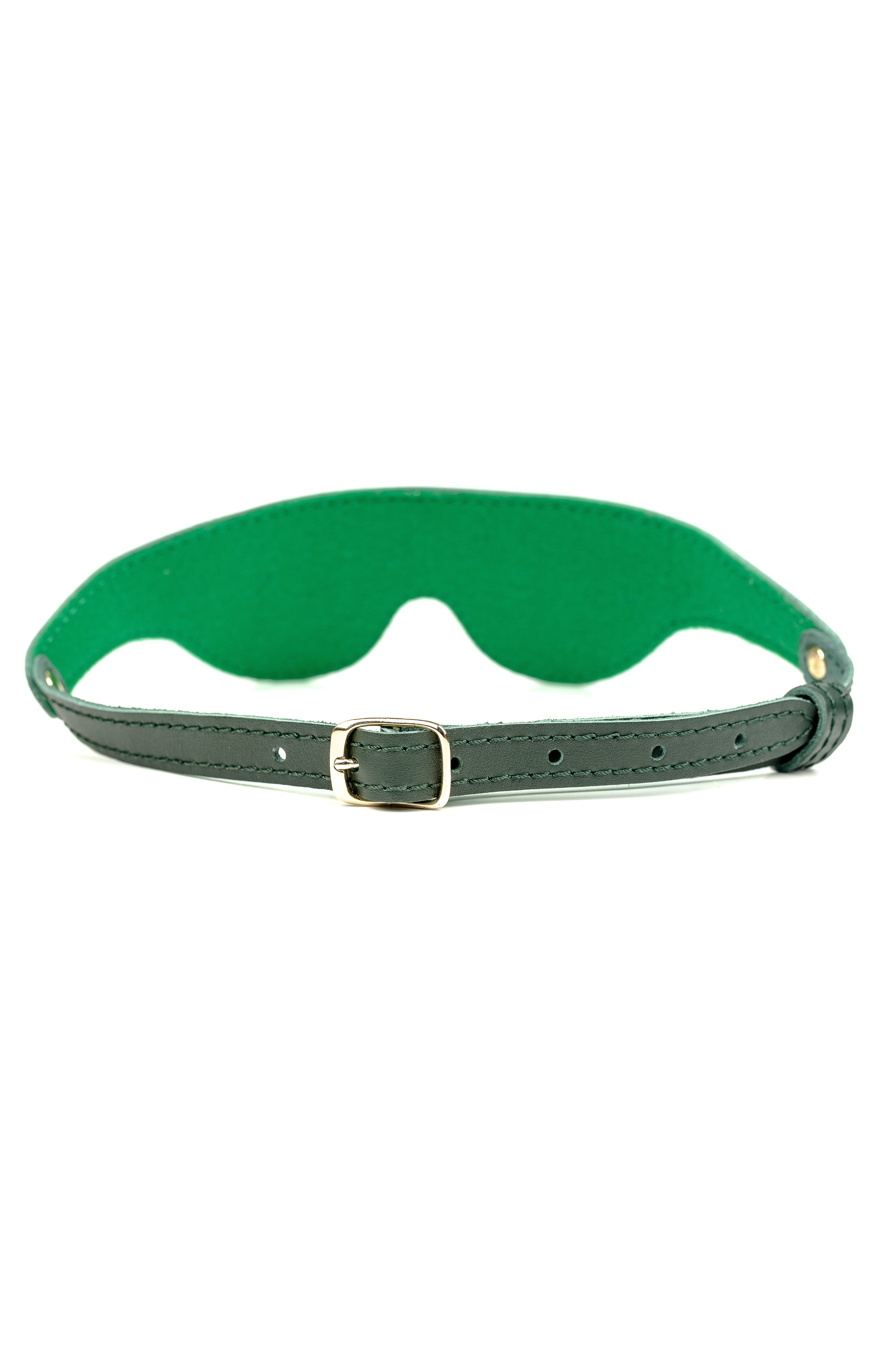 Midnight Green Leather BDSM blindfold, BDSM eye mask