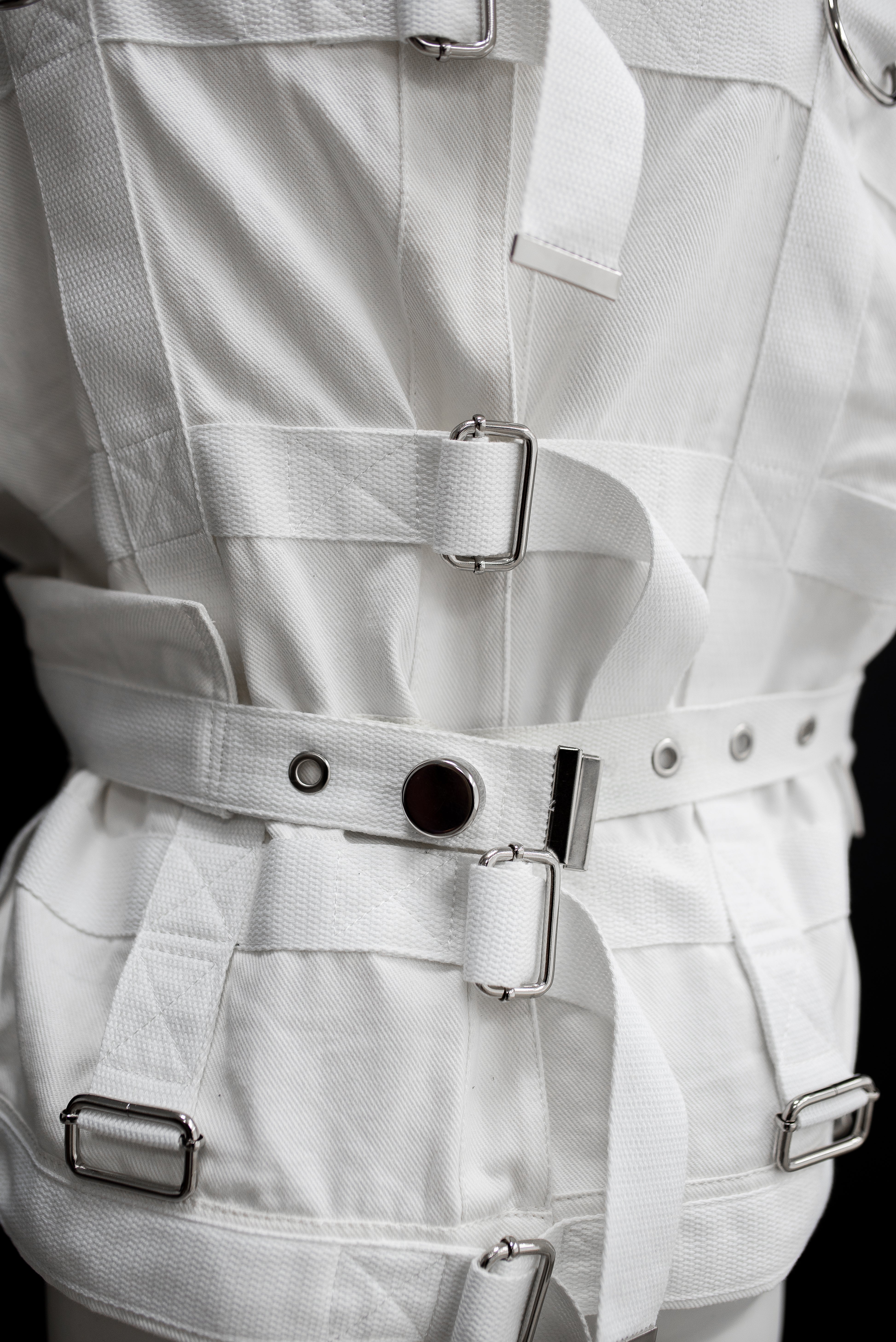 Cotton Straitjacket with Segufix Style Locks & Key. White
