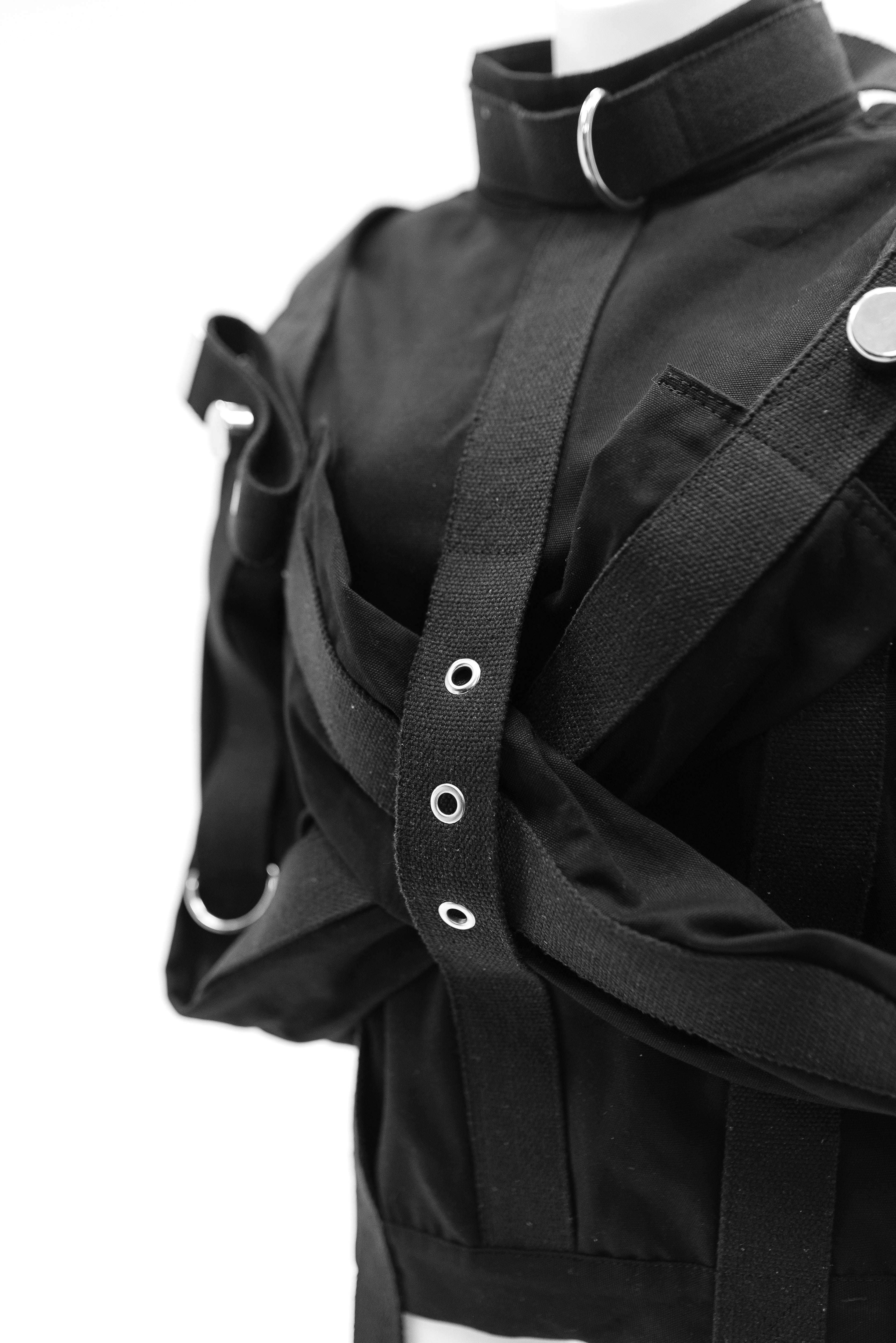 Cotton Straitjacket with Segufix Style Locks & Key. Black
