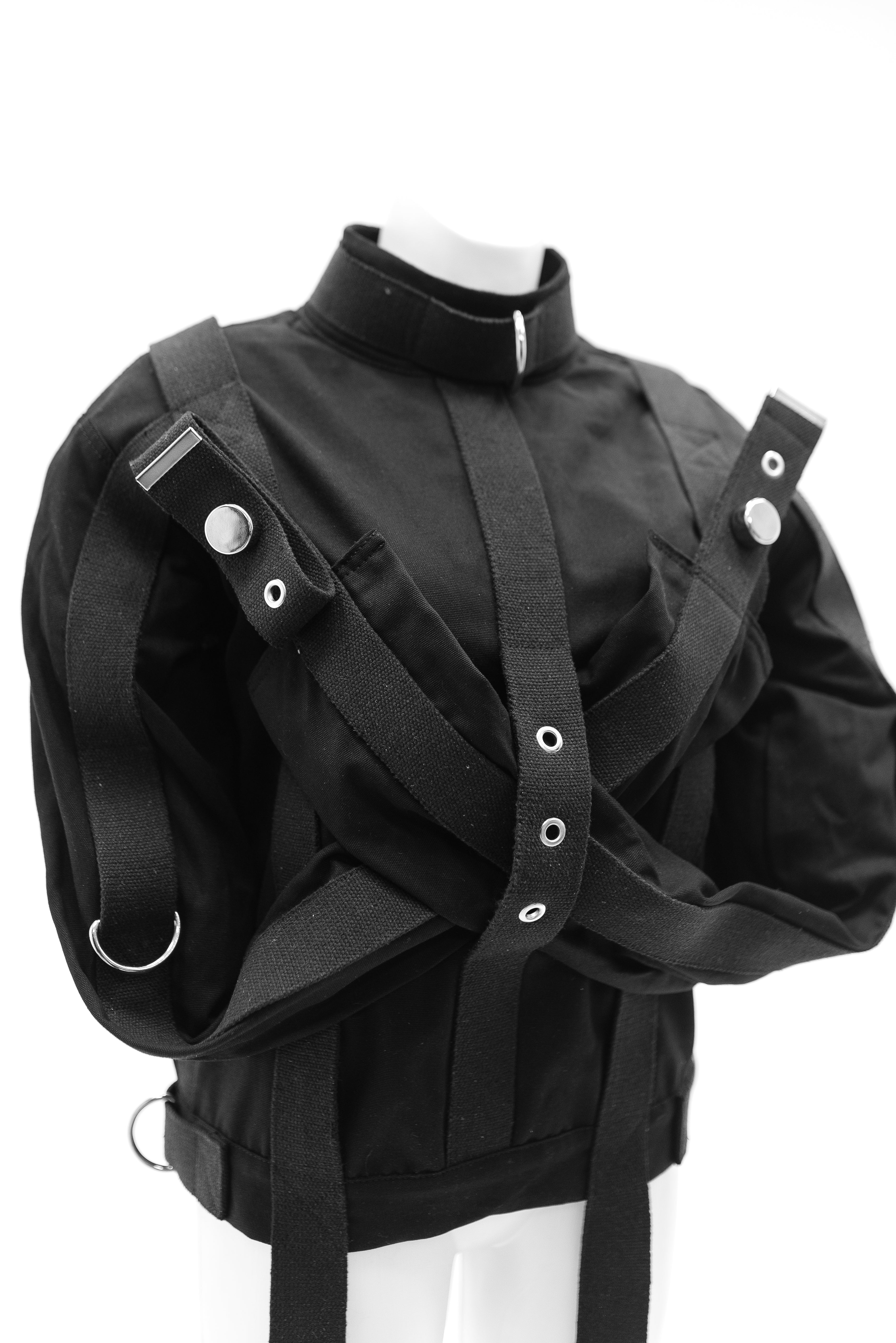 Cotton Straitjacket with Segufix Style Locks & Key. Black