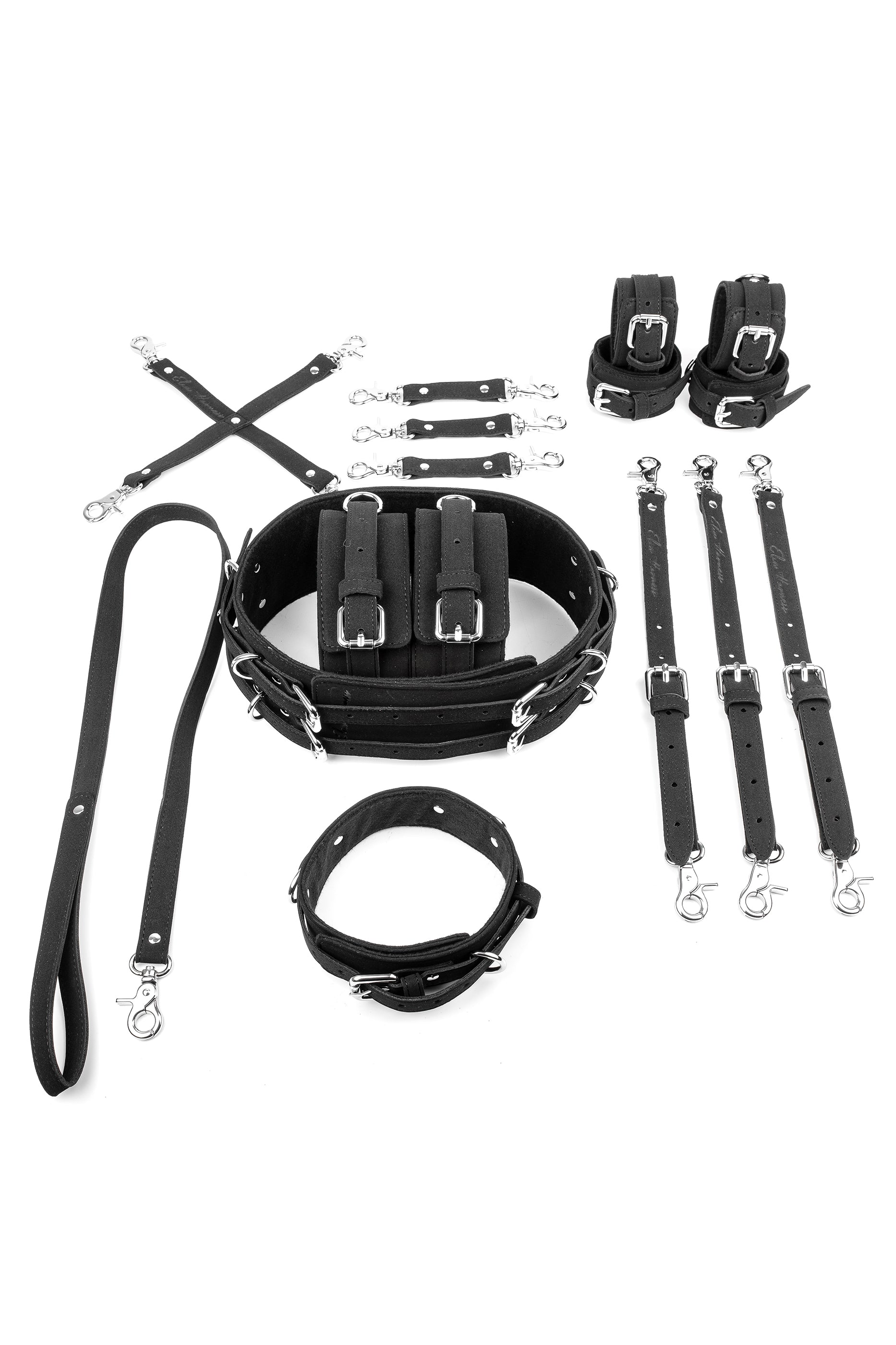 Neoprene 7 in 1 Vegan Leather Harness Bondage Set. 5 colors