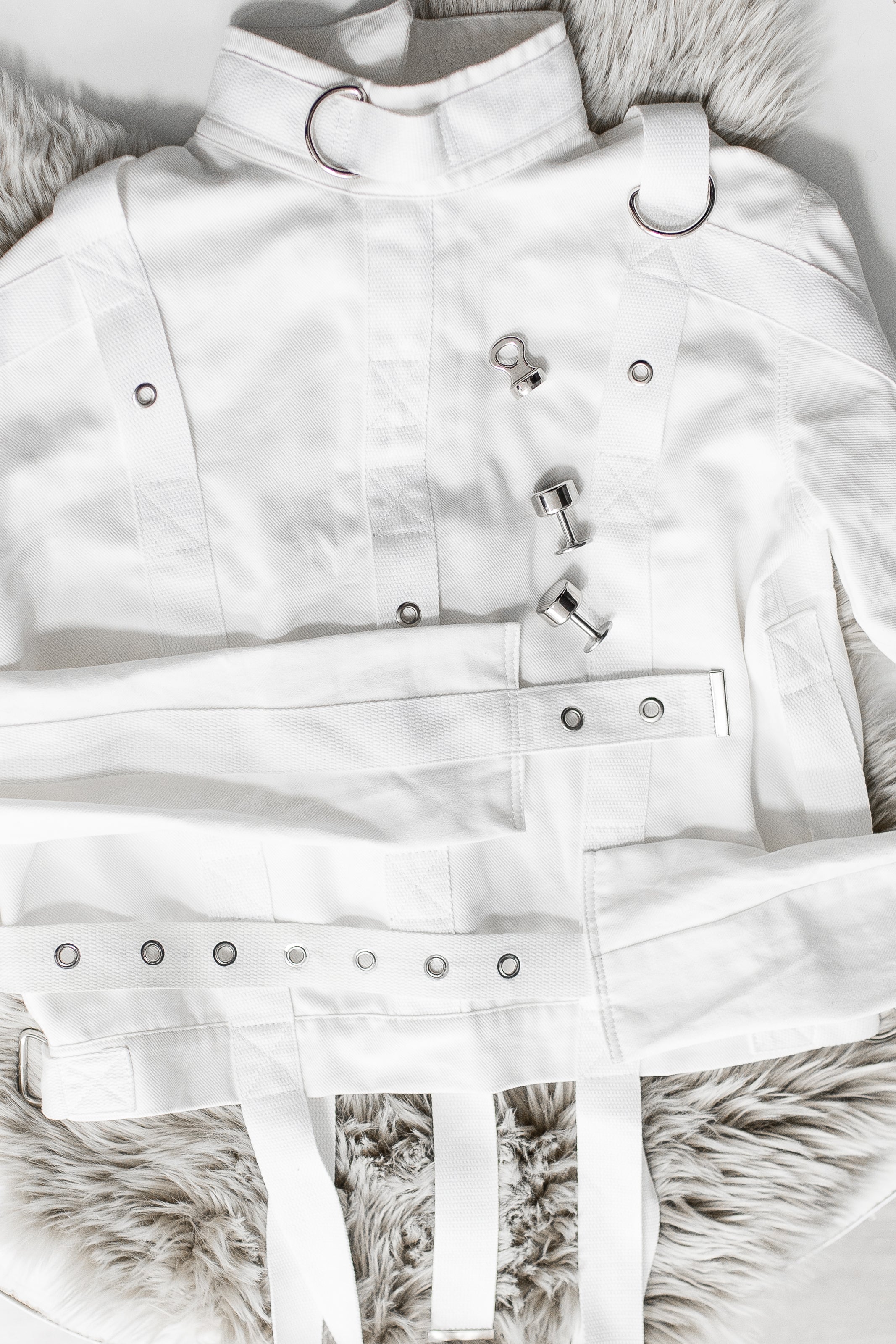 Cotton Straitjacket with Segufix Style Locks & Key. White