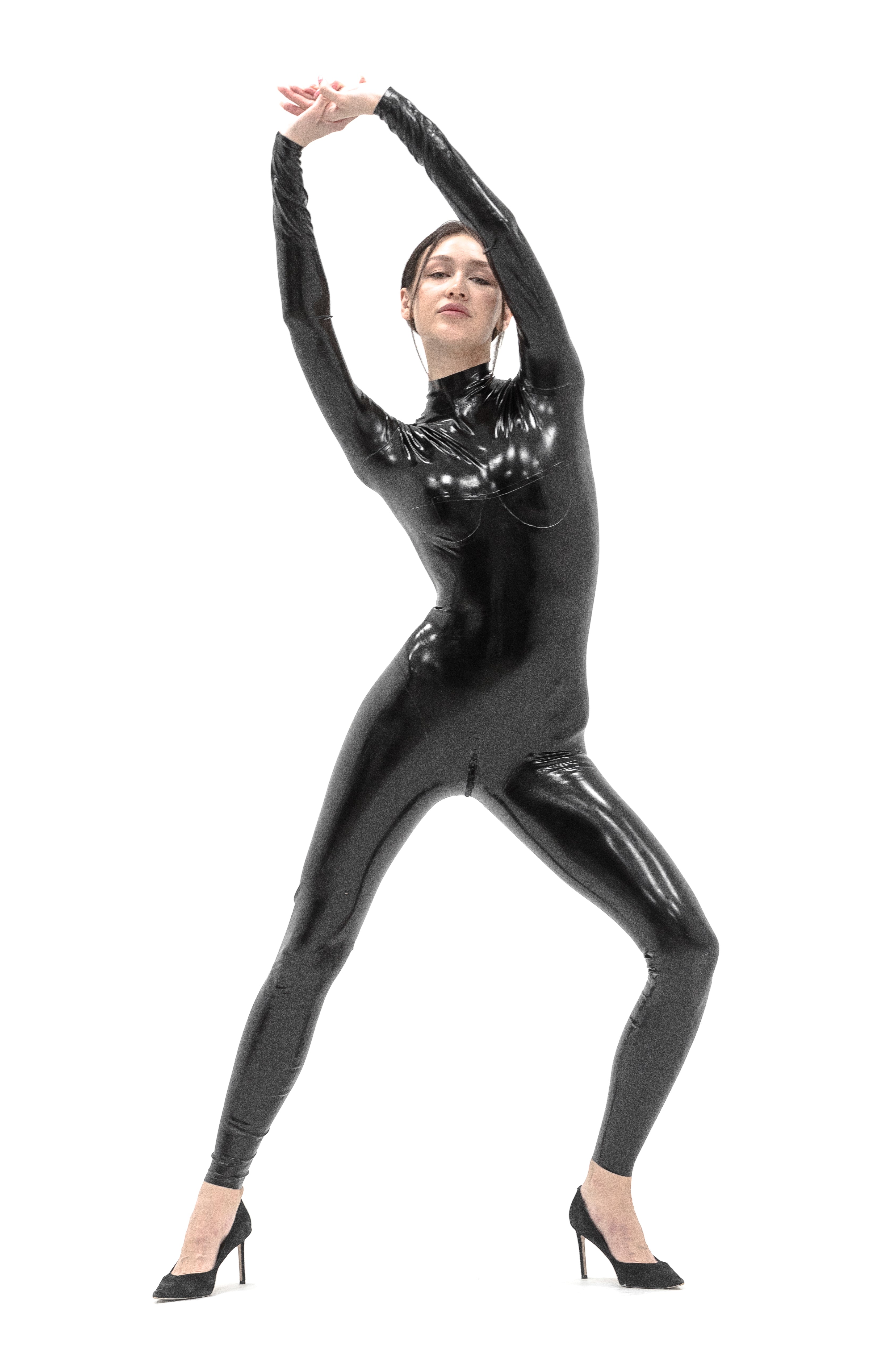 Full Body Latex Catsuit. Black