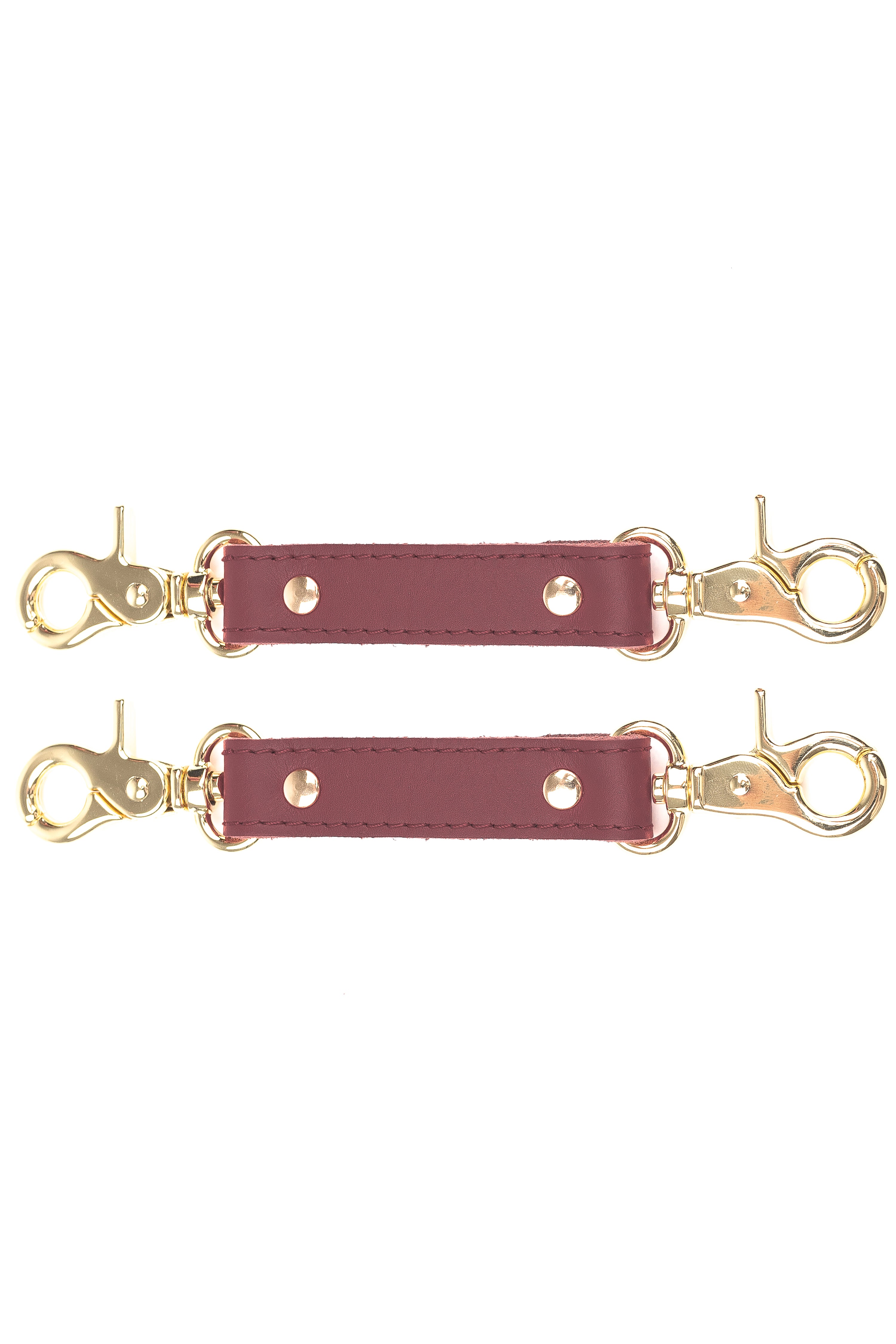 2-Way Leather Connector. Set of 2 Short Straps for Fixation Reinforced Steel