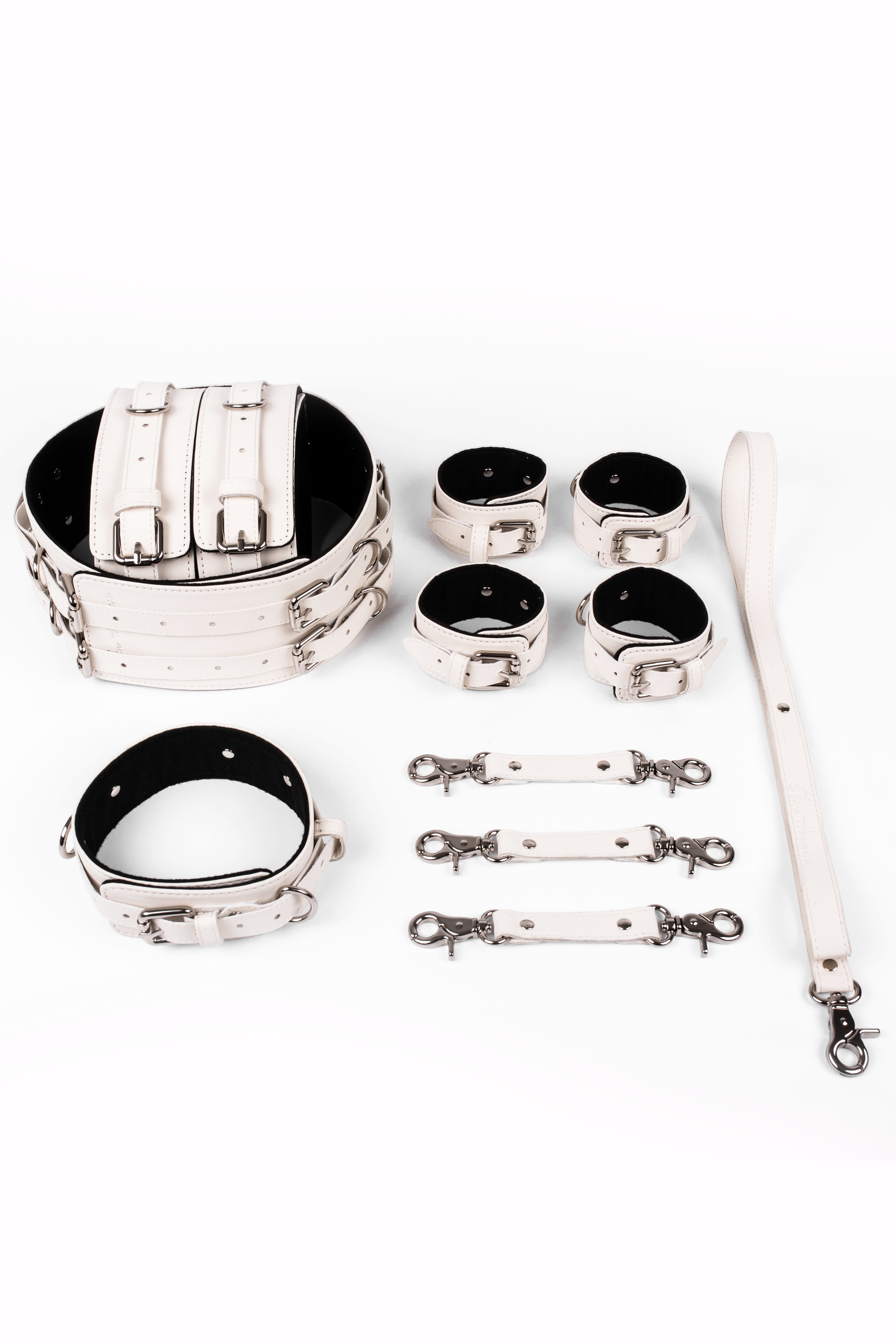 Neoprene 5 in 1 Vegan Leather Harness Bondage Set. 5 colors