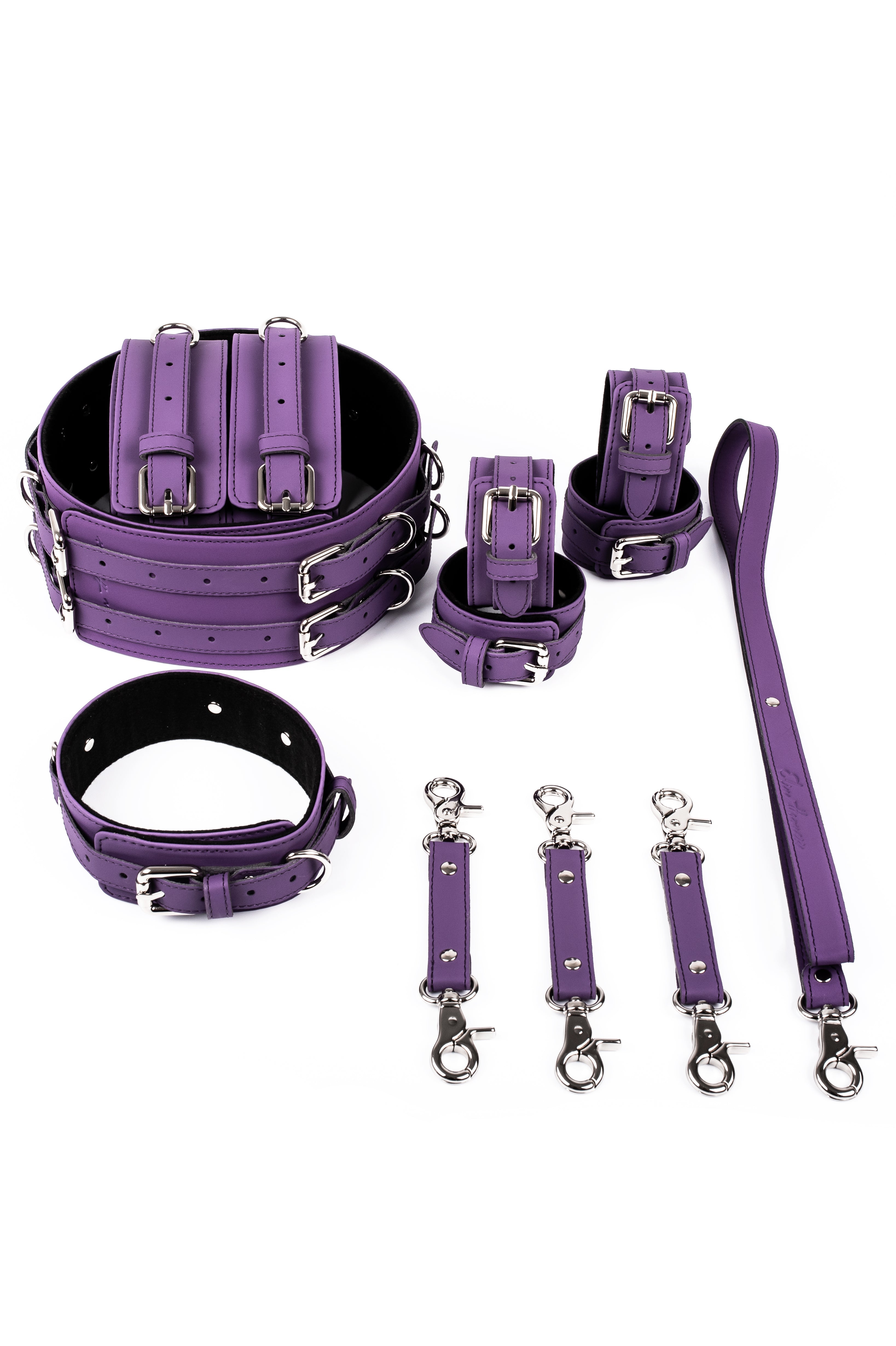 Neoprene 5 in 1 Vegan Leather Harness Bondage Set. 5 colors