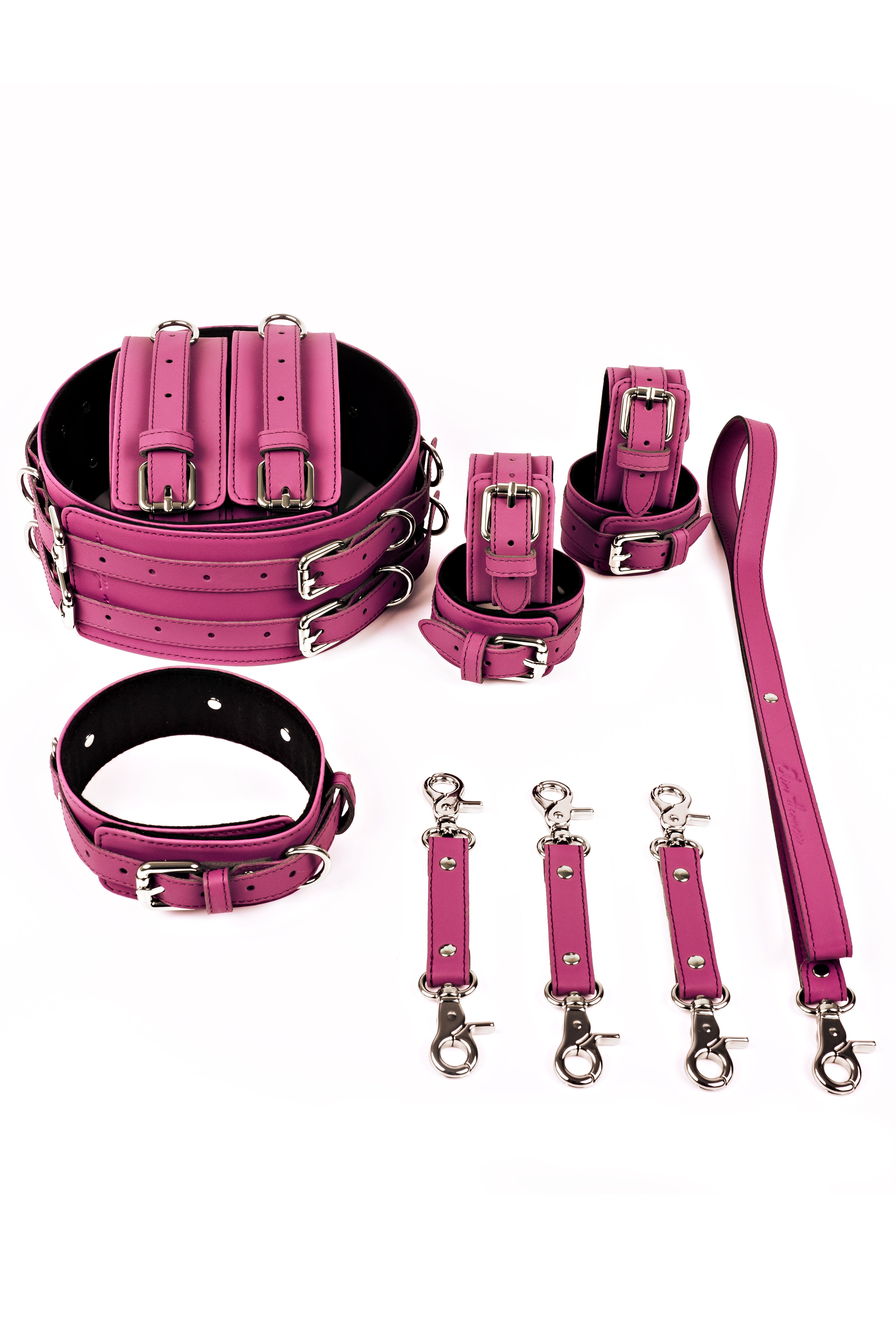 Neoprene 5 in 1 Vegan Leather Harness Bondage Set. 5 colors