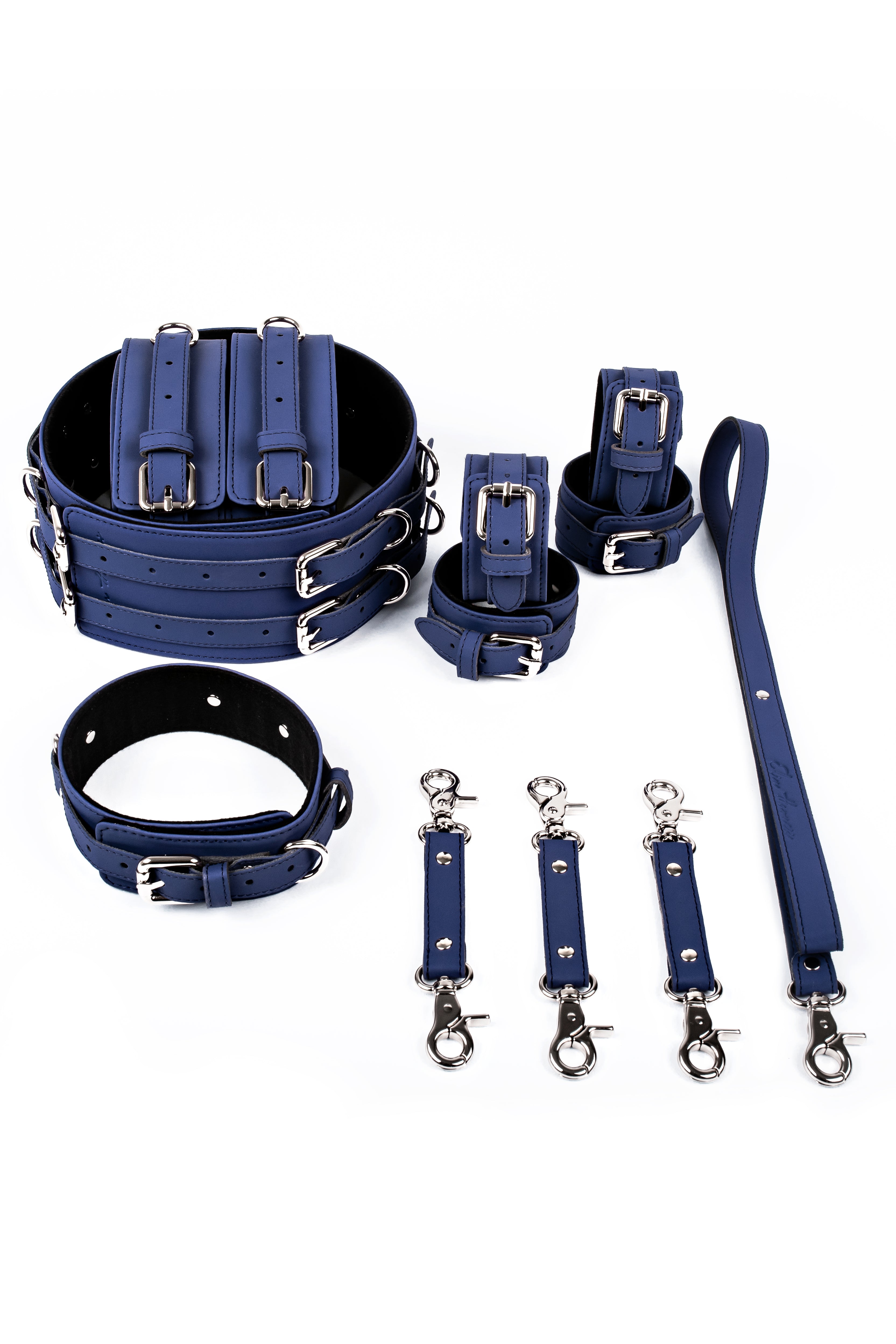 Neoprene 5 in 1 Vegan Leather Harness Bondage Set. 5 colors