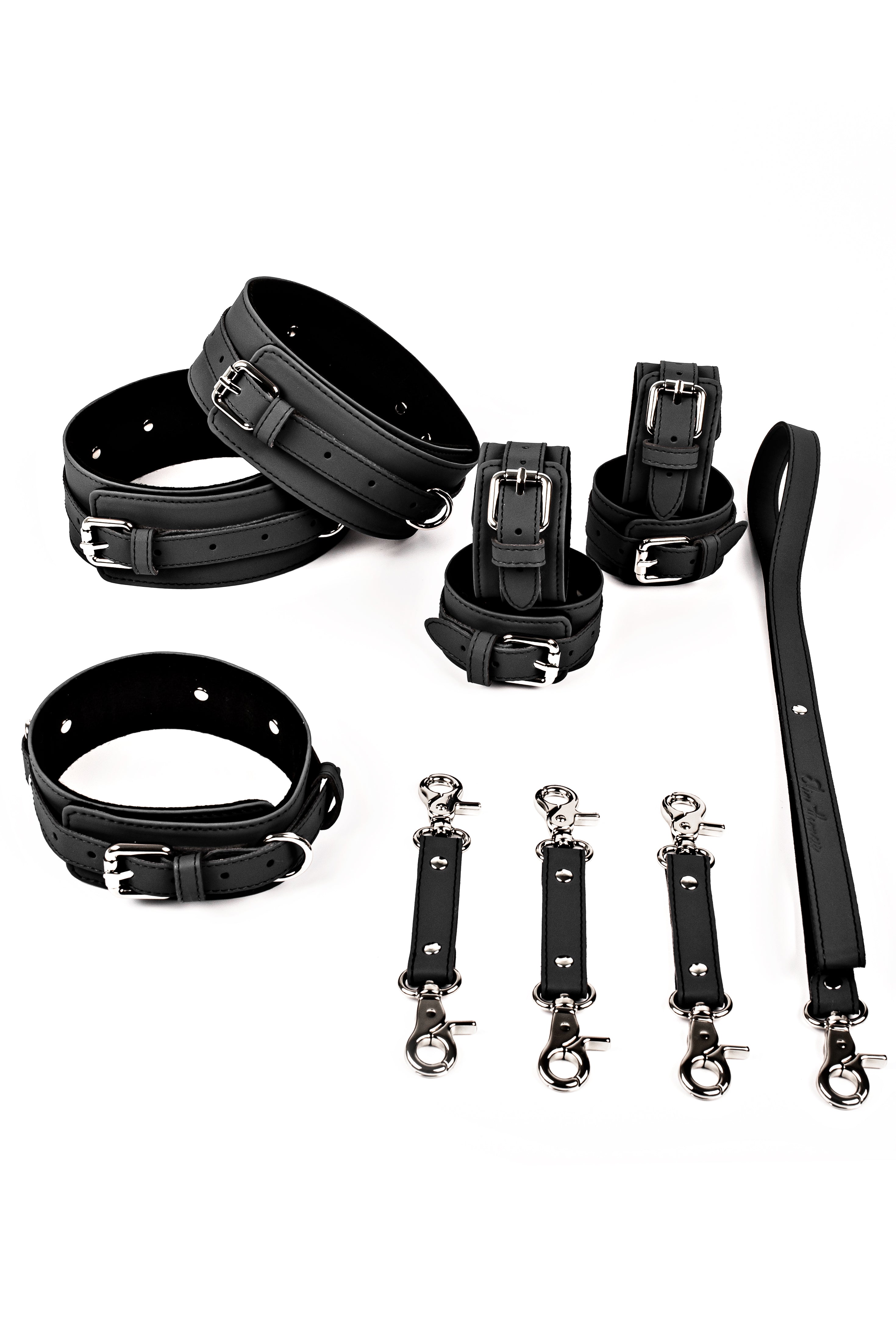 Neoprene 4 in 1 Vegan Leather Harness Bondage Set. 5 colors