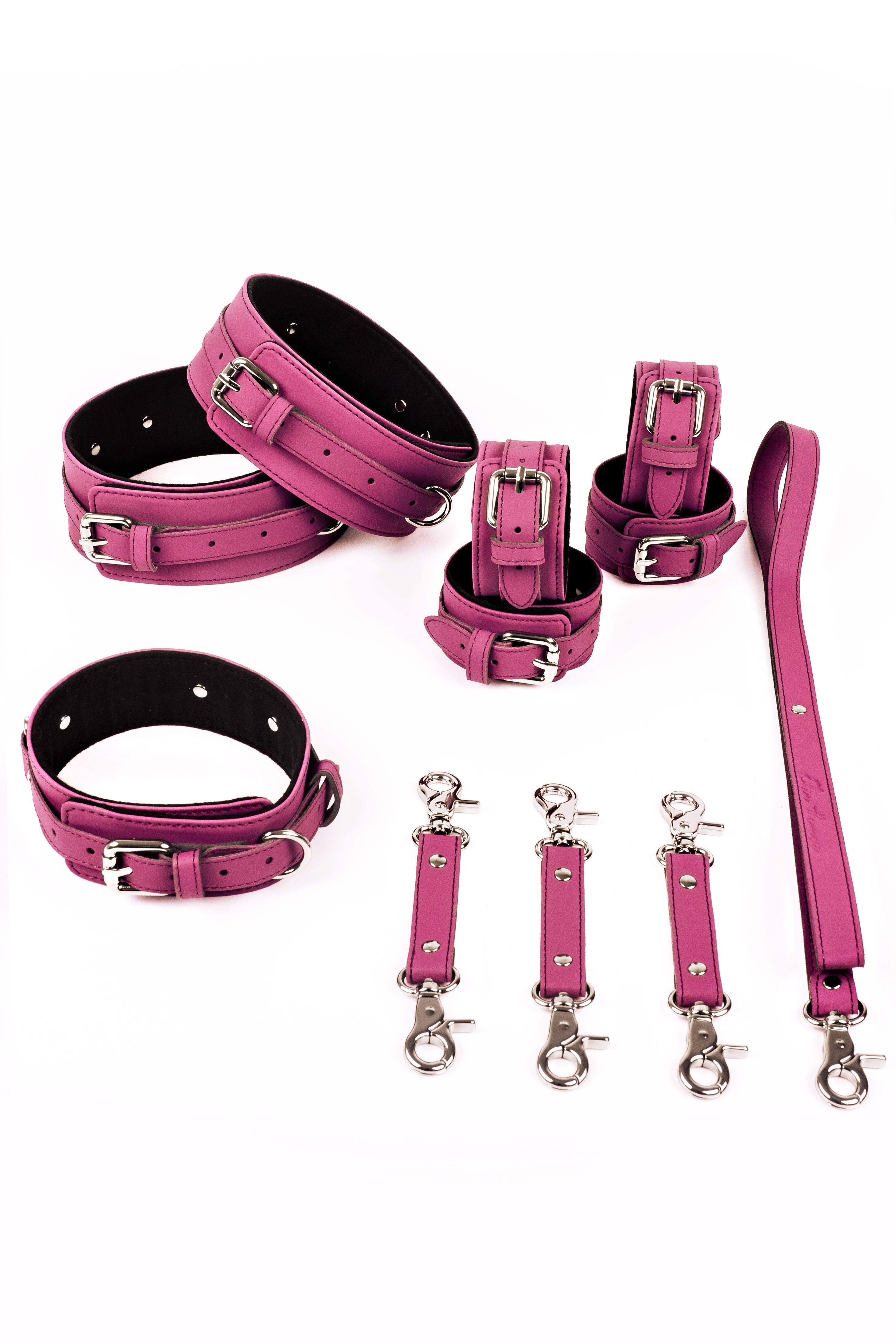 Neoprene 4 in 1 Vegan Leather Harness Bondage Set. 5 colors