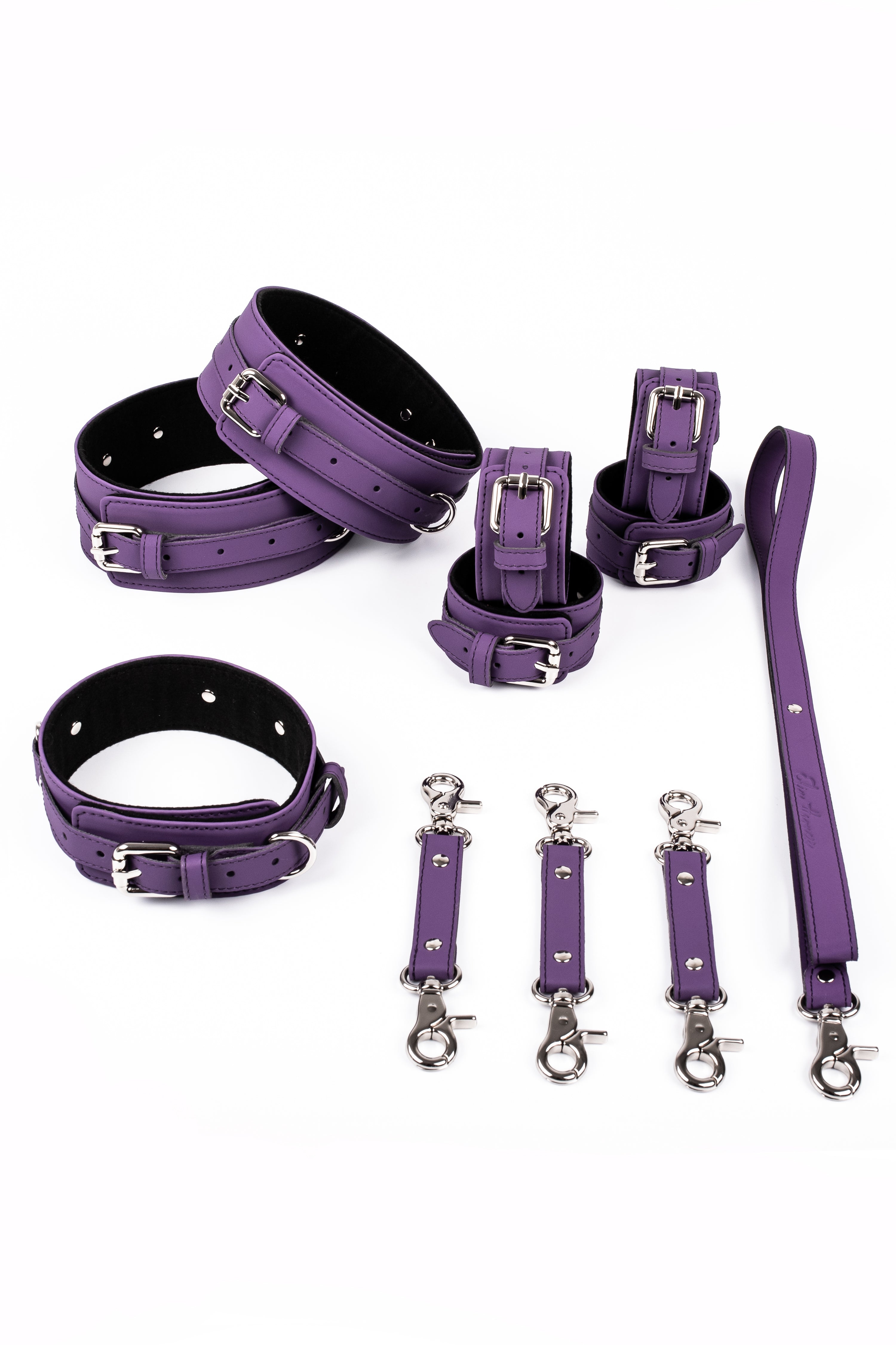 Neoprene 4 in 1 Vegan Leather Harness Bondage Set. 5 colors