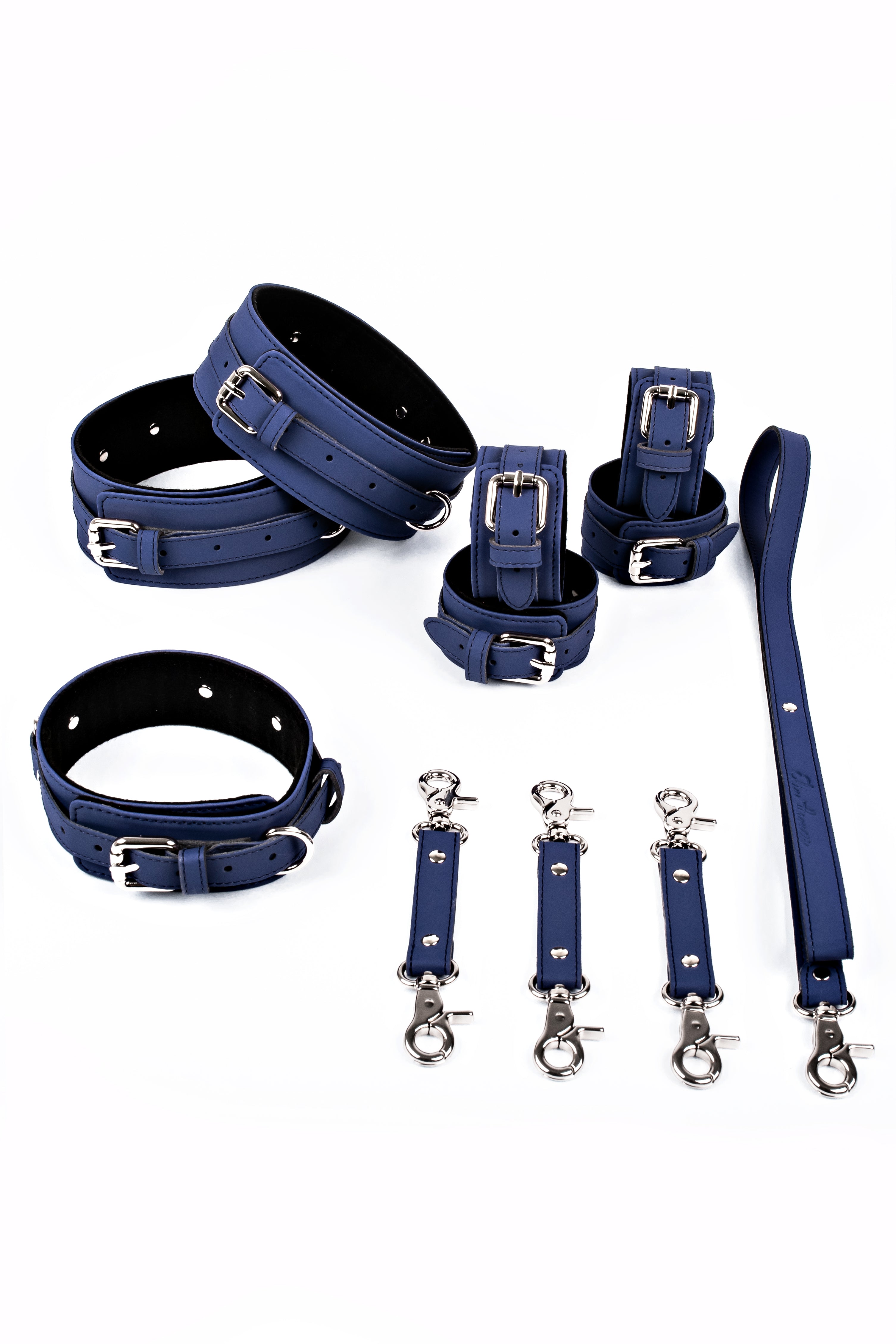 Neoprene 4 in 1 Vegan Leather Harness Bondage Set. 5 colors