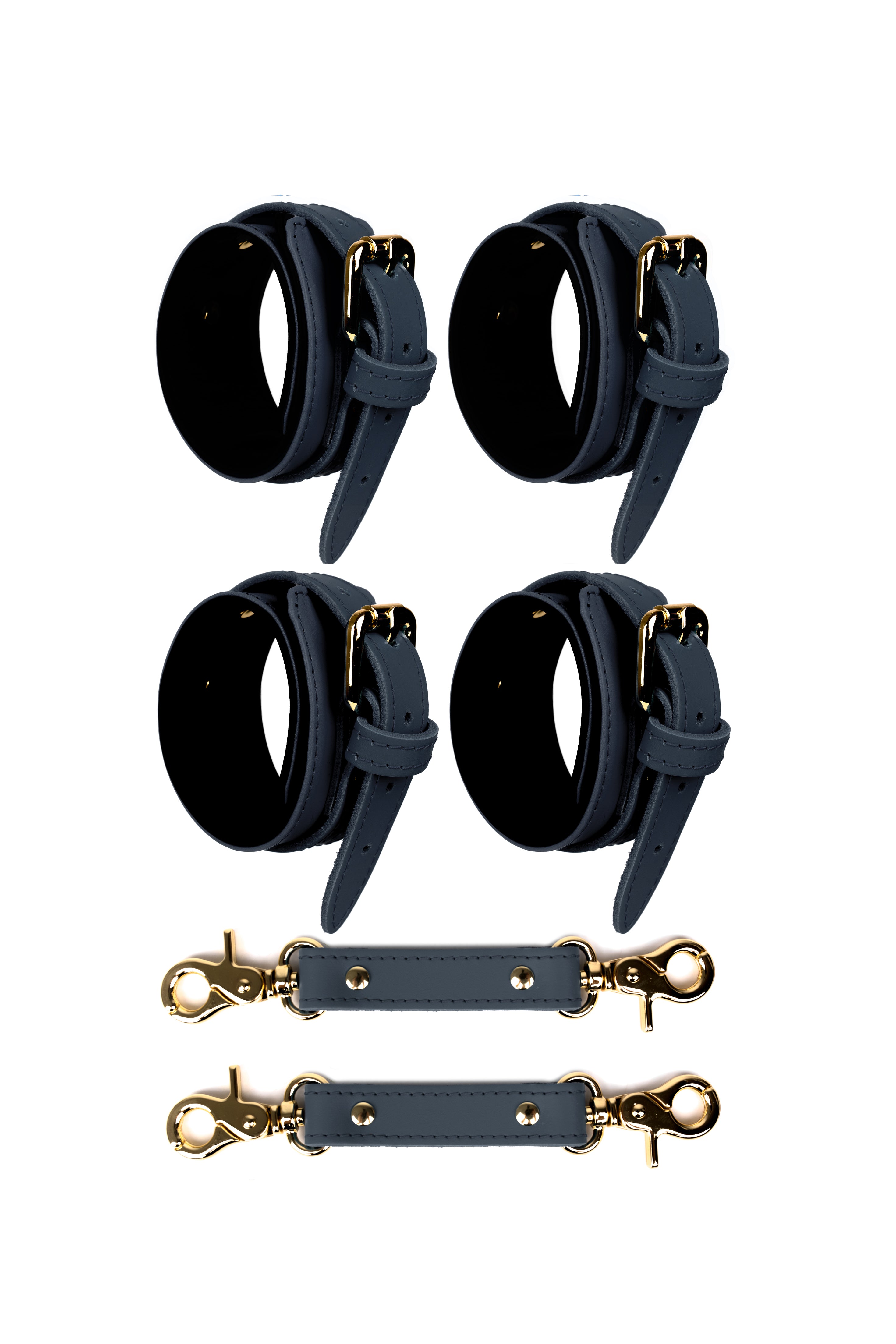 2 in 1 Hand and Ankle cuffs Leather Set. 10 colors