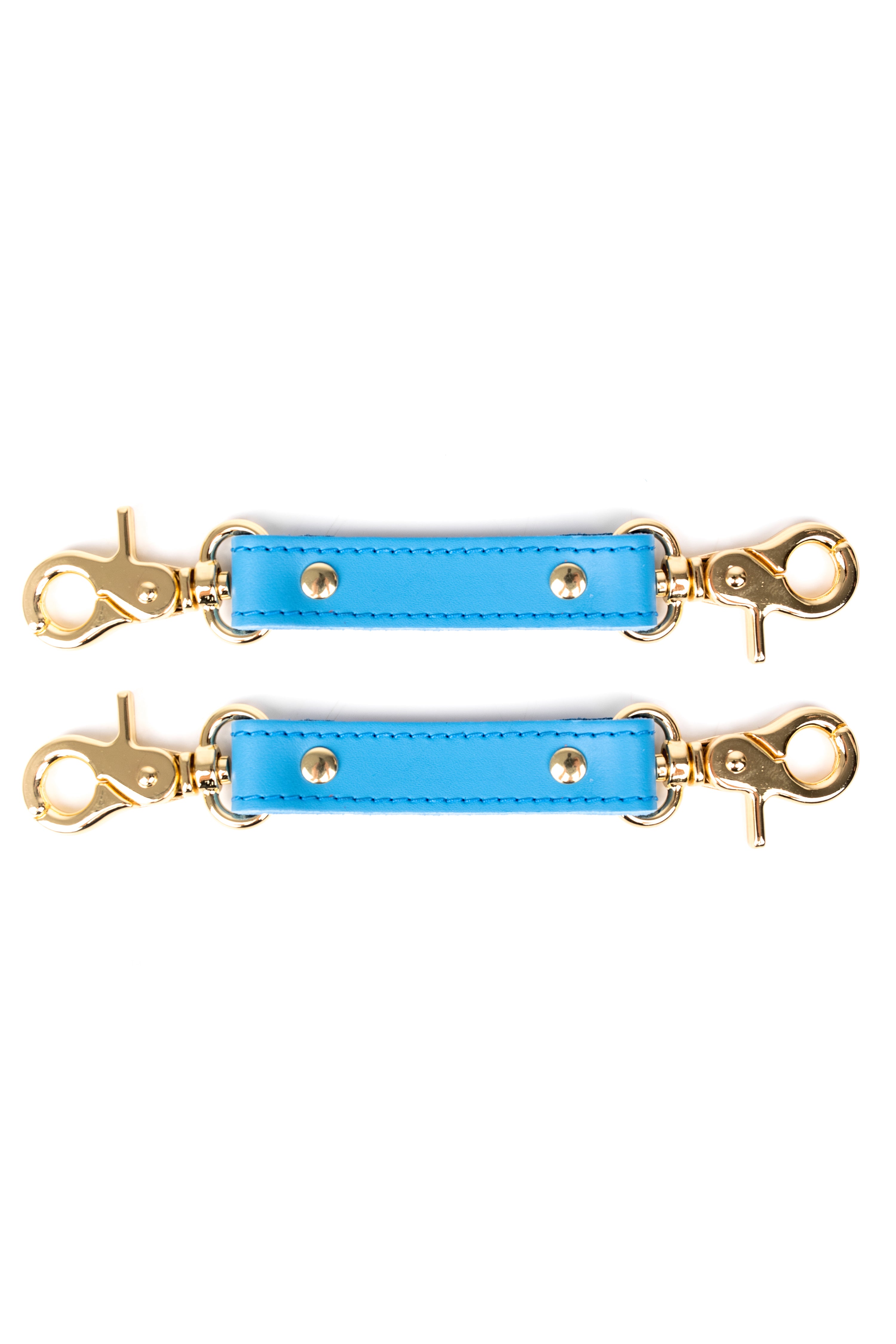 2-Way Leather Connector. Set of 2 Short Straps for Fixation Reinforced Steel