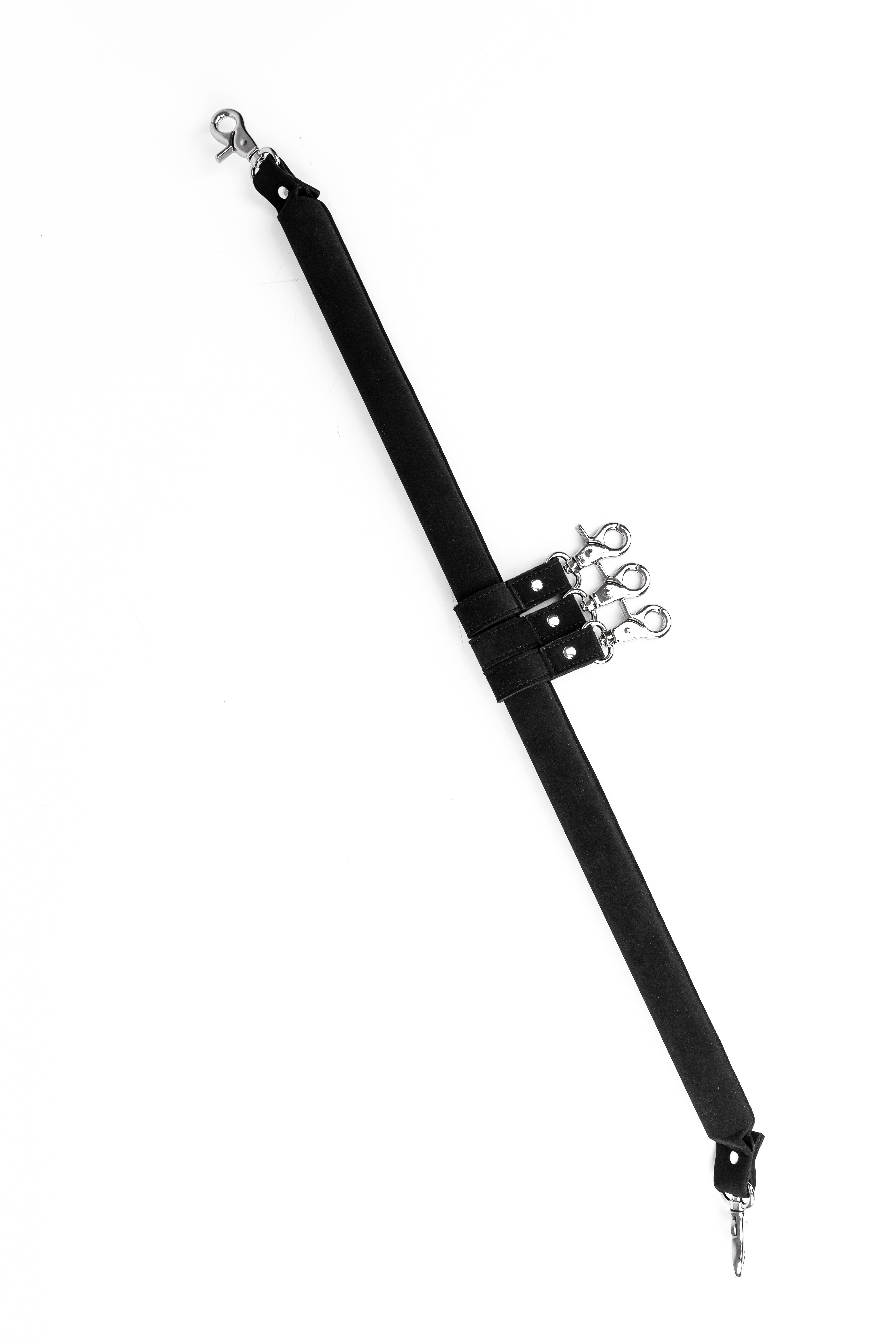 Neoprene 5 Point BDSM Faux Leather Spreader Bar with cuff hooks