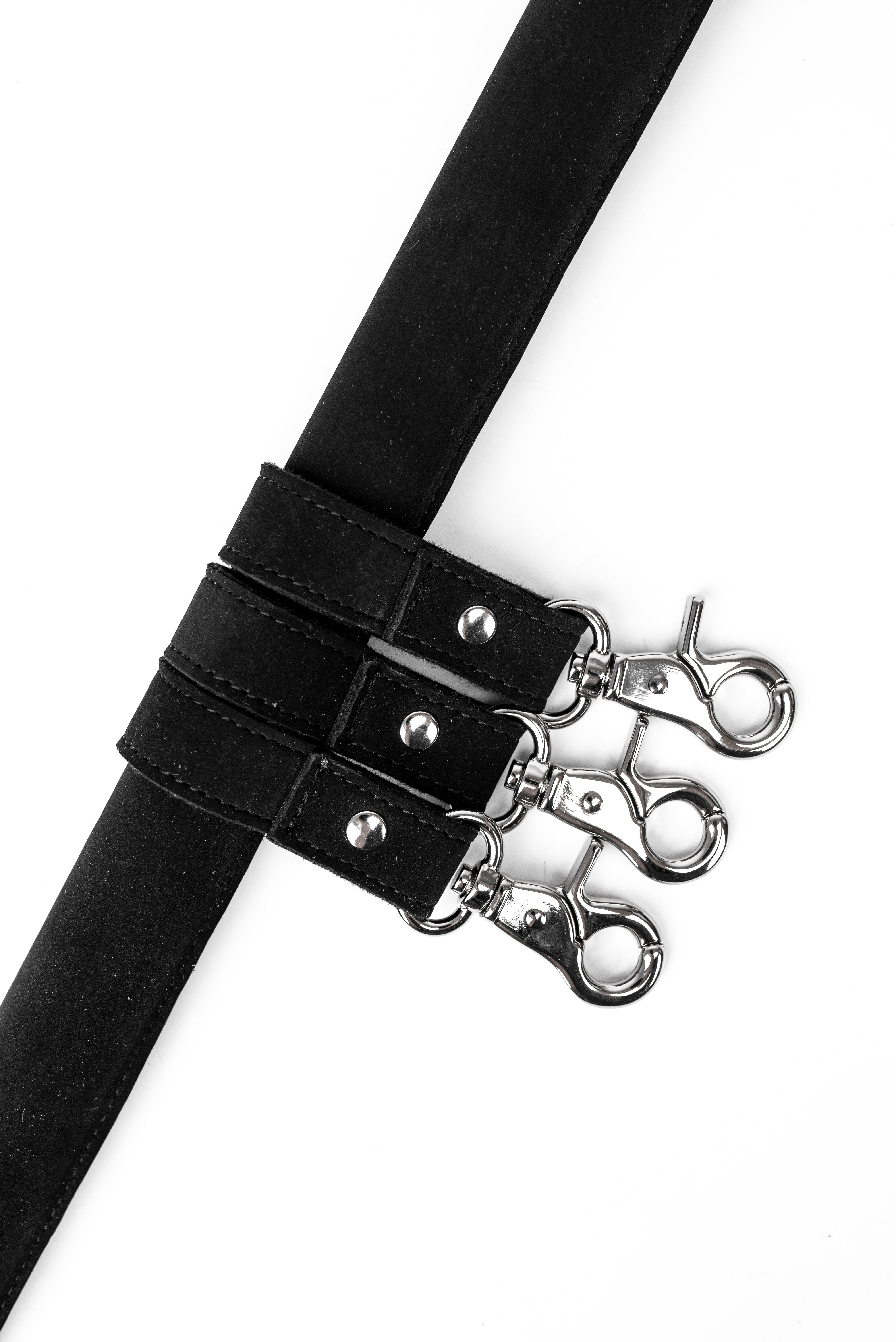 Neoprene 5 Point BDSM Faux Leather Spreader Bar with cuff hooks