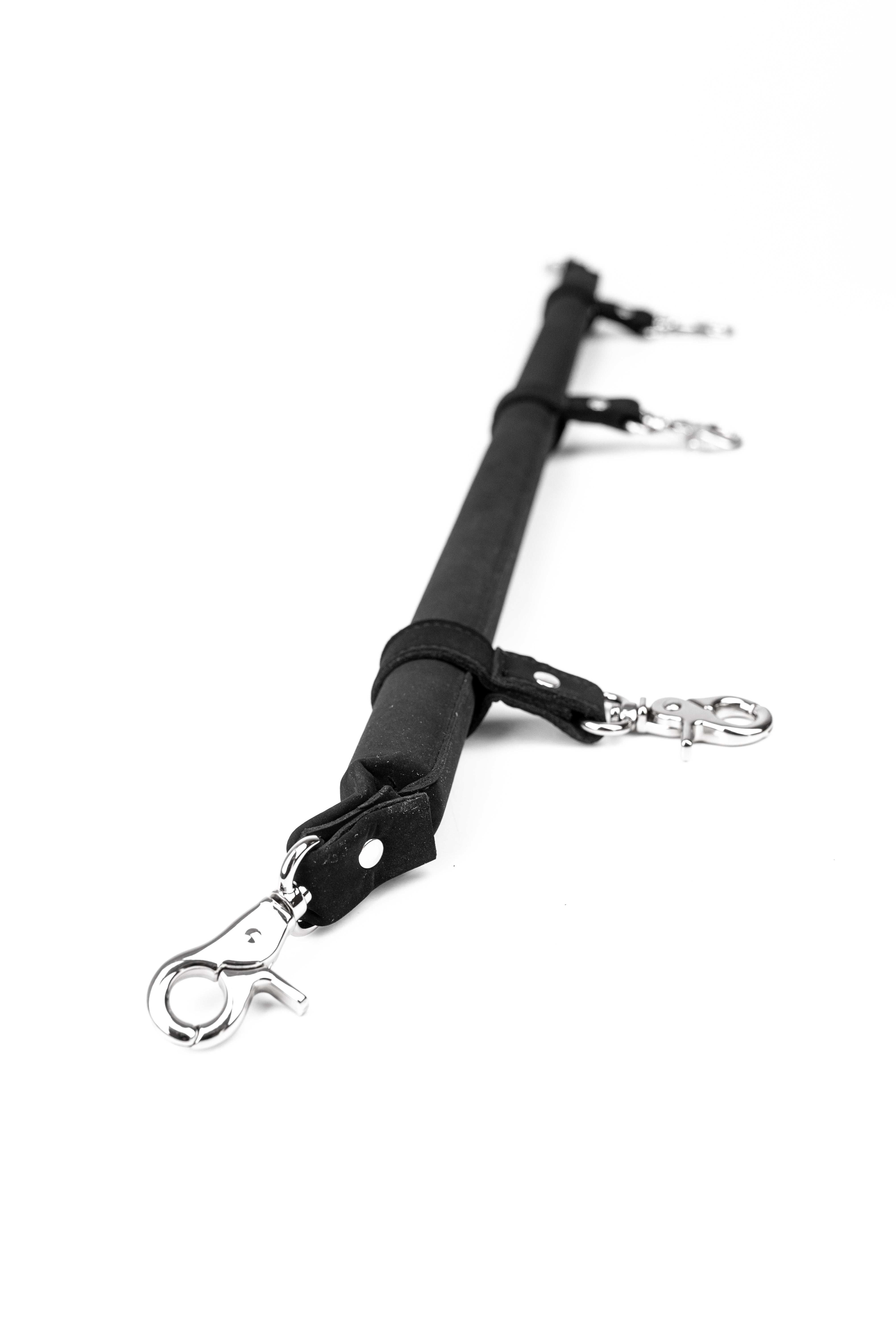 Neoprene 5 Point BDSM Faux Leather Spreader Bar with cuff hooks