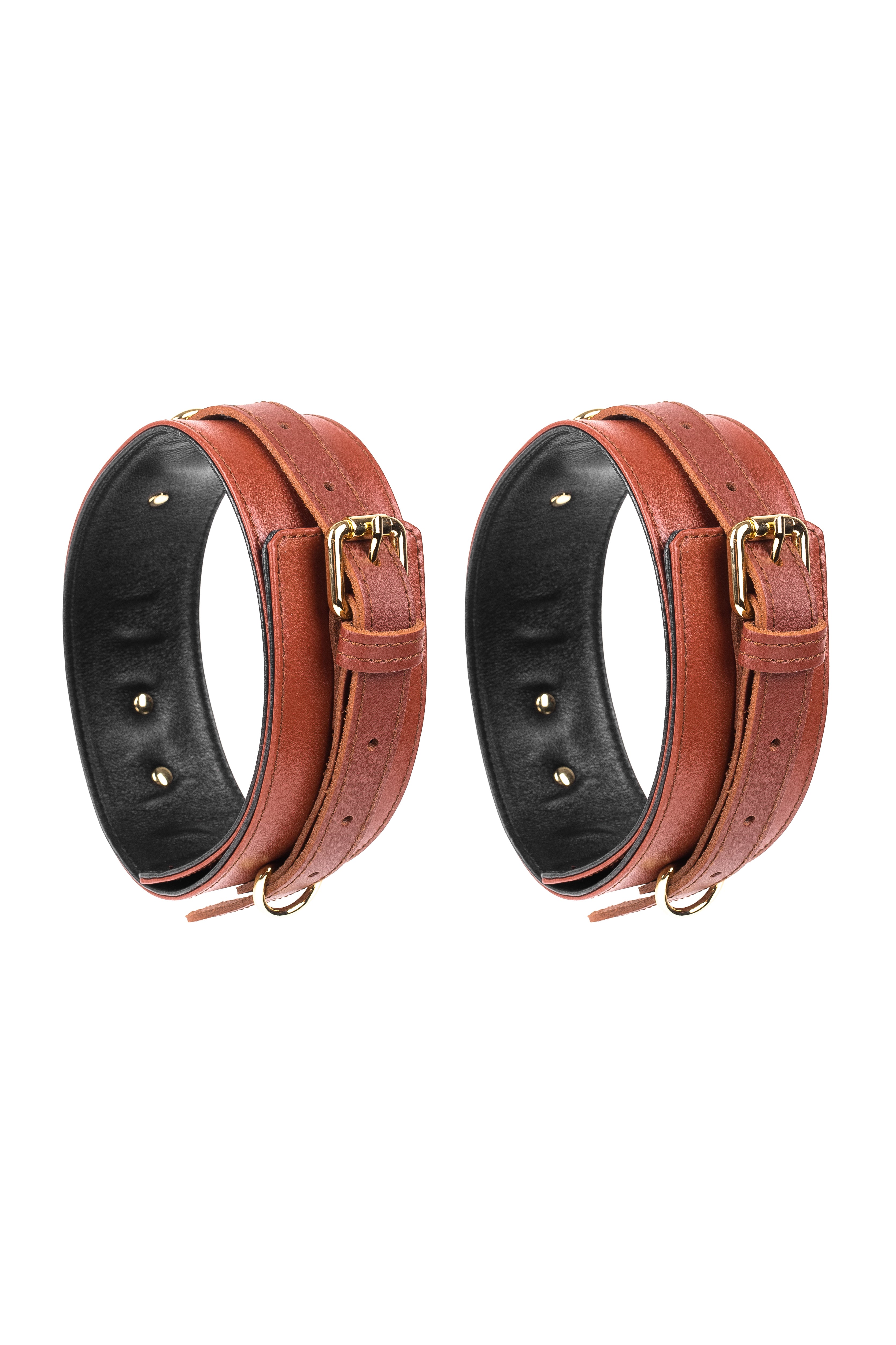 Thigh cuffs. Leather Garters. Burgundy