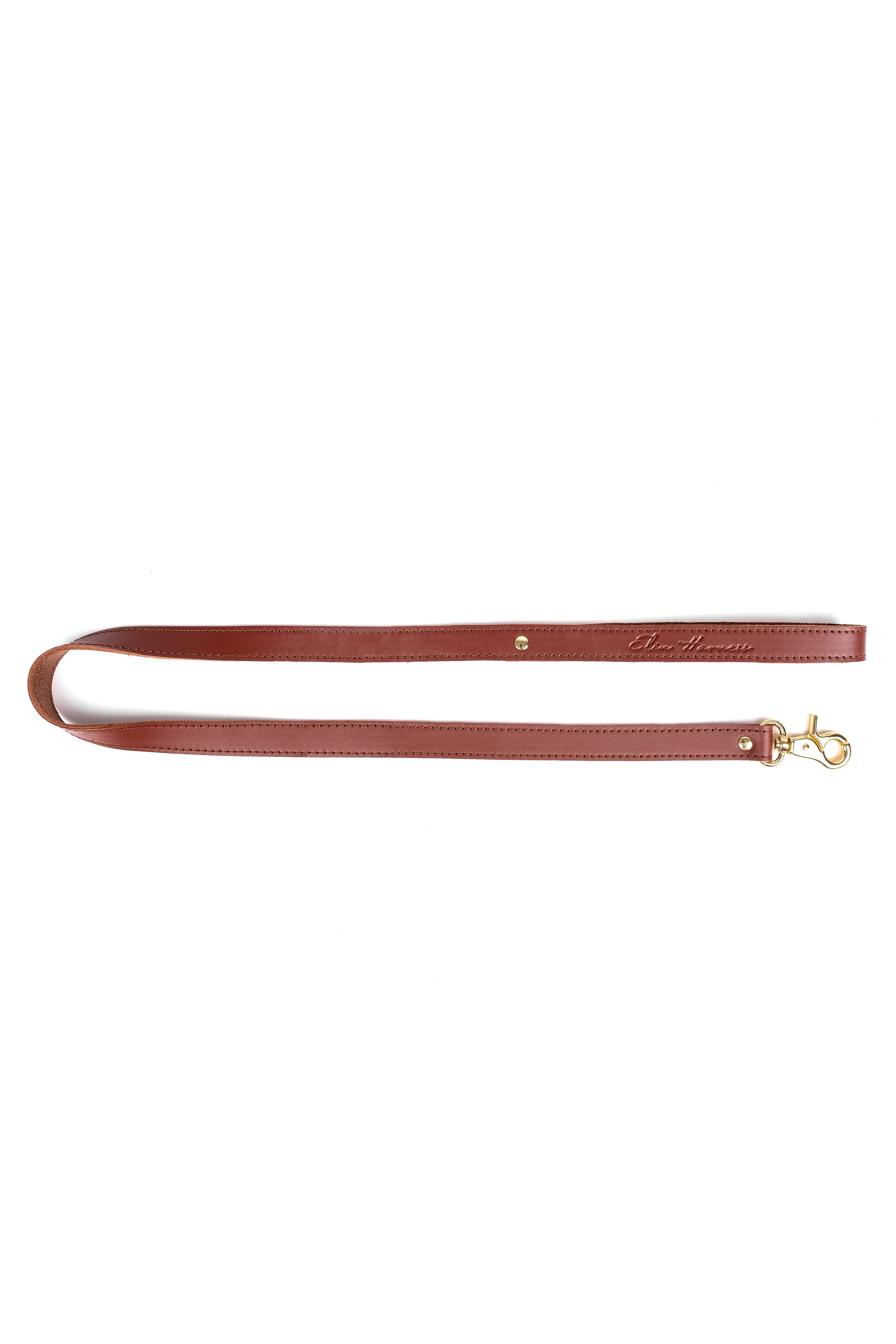 Leather leash. Green