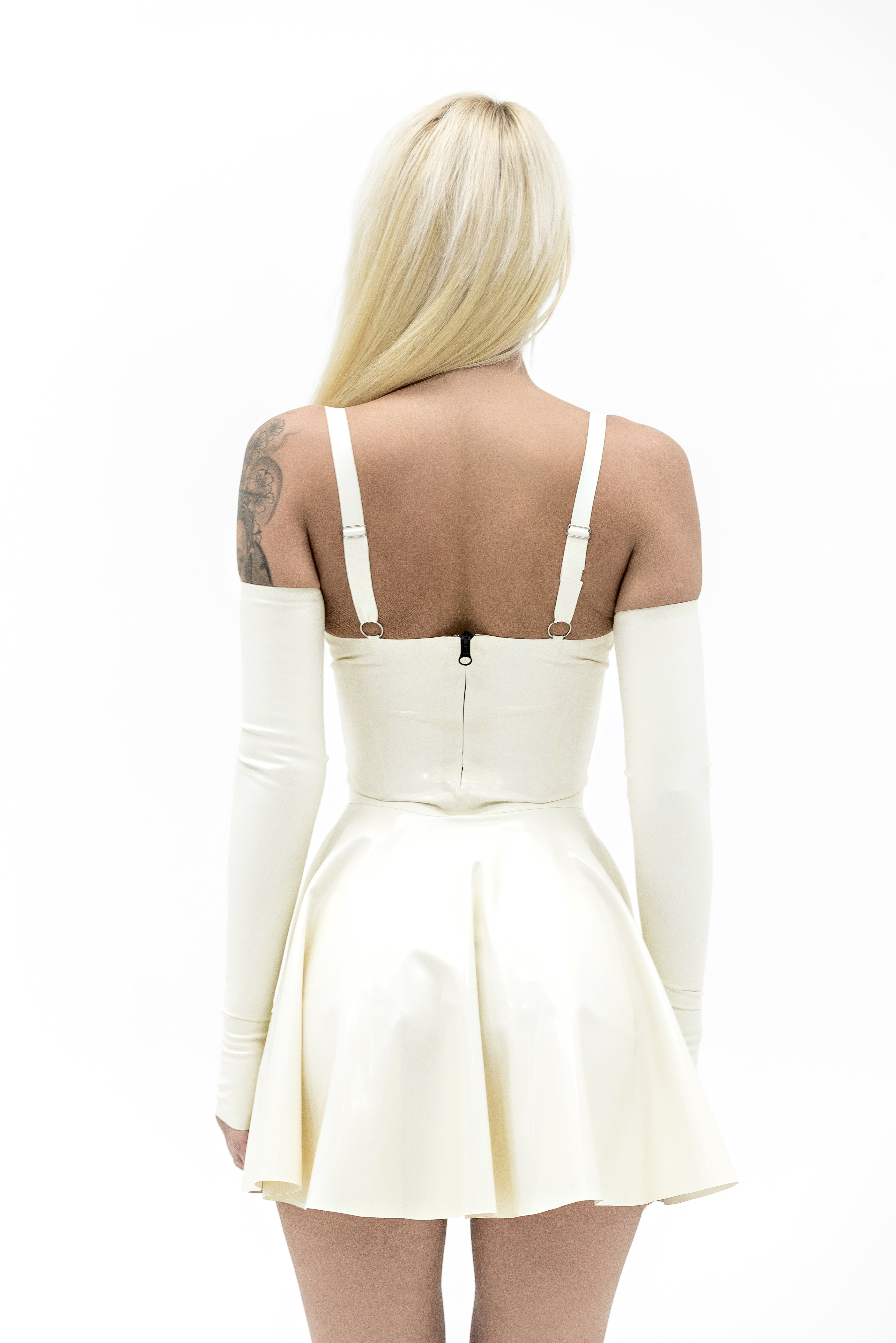 Latex Doll Dress. Milky White