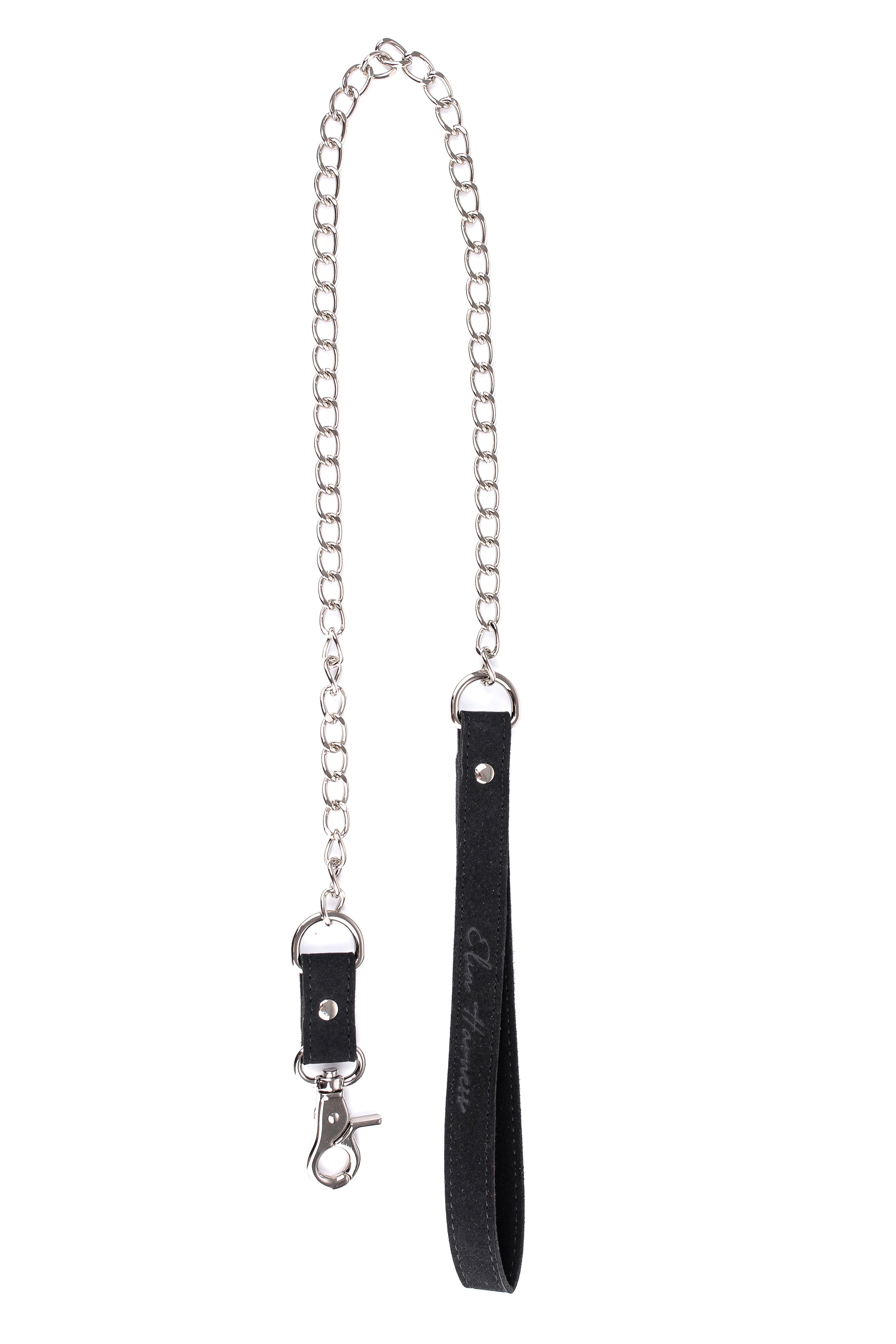 Neoprene Faux Leather Choker with Chain leash
