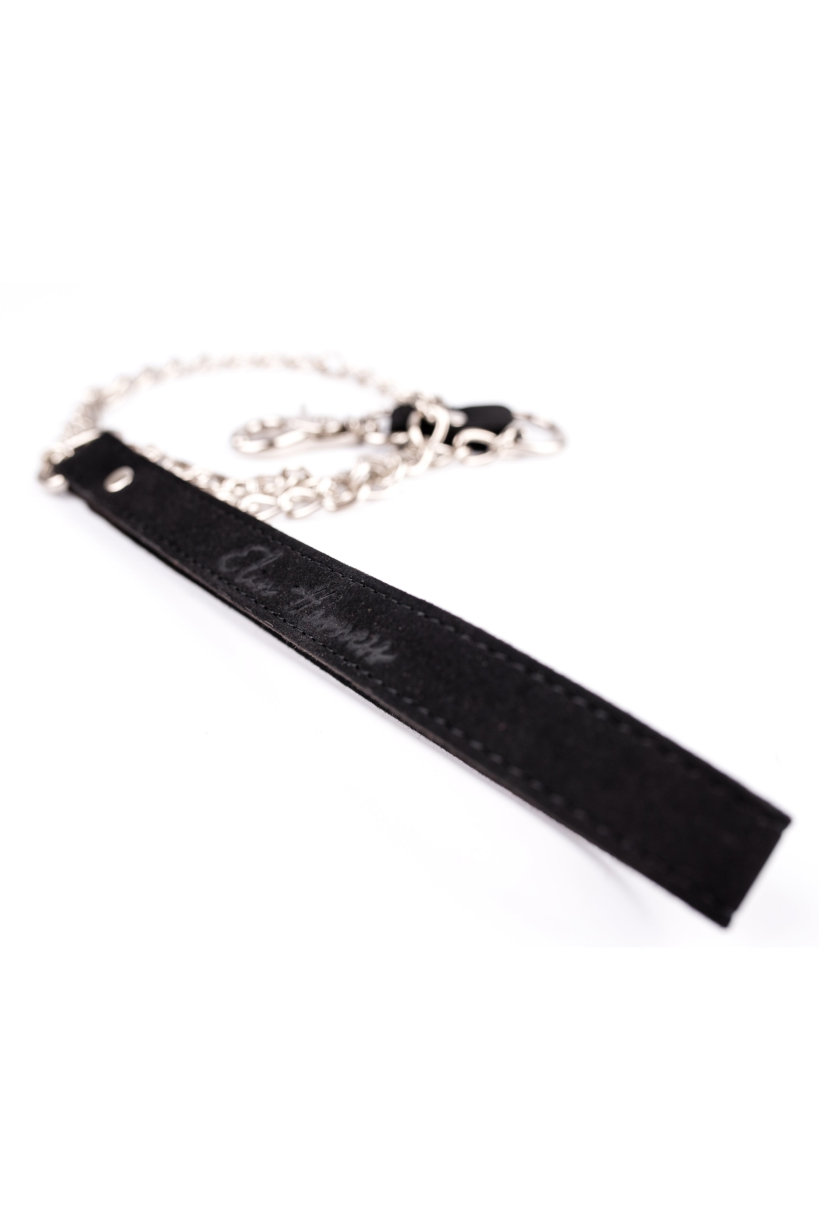 Neoprene Faux Leather Choker with Chain leash