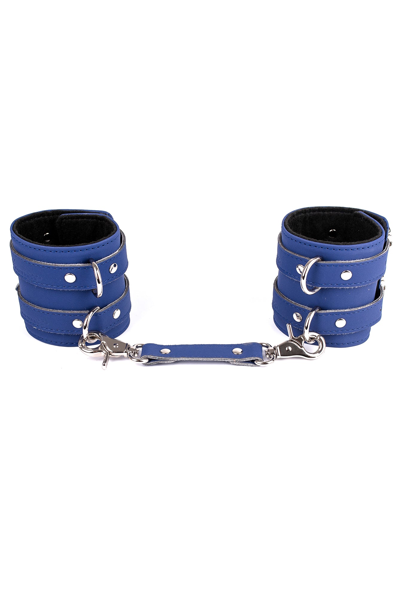 Neoprene Vegan Leather Wide Handcuffs, Ankle cuffs with standard connector