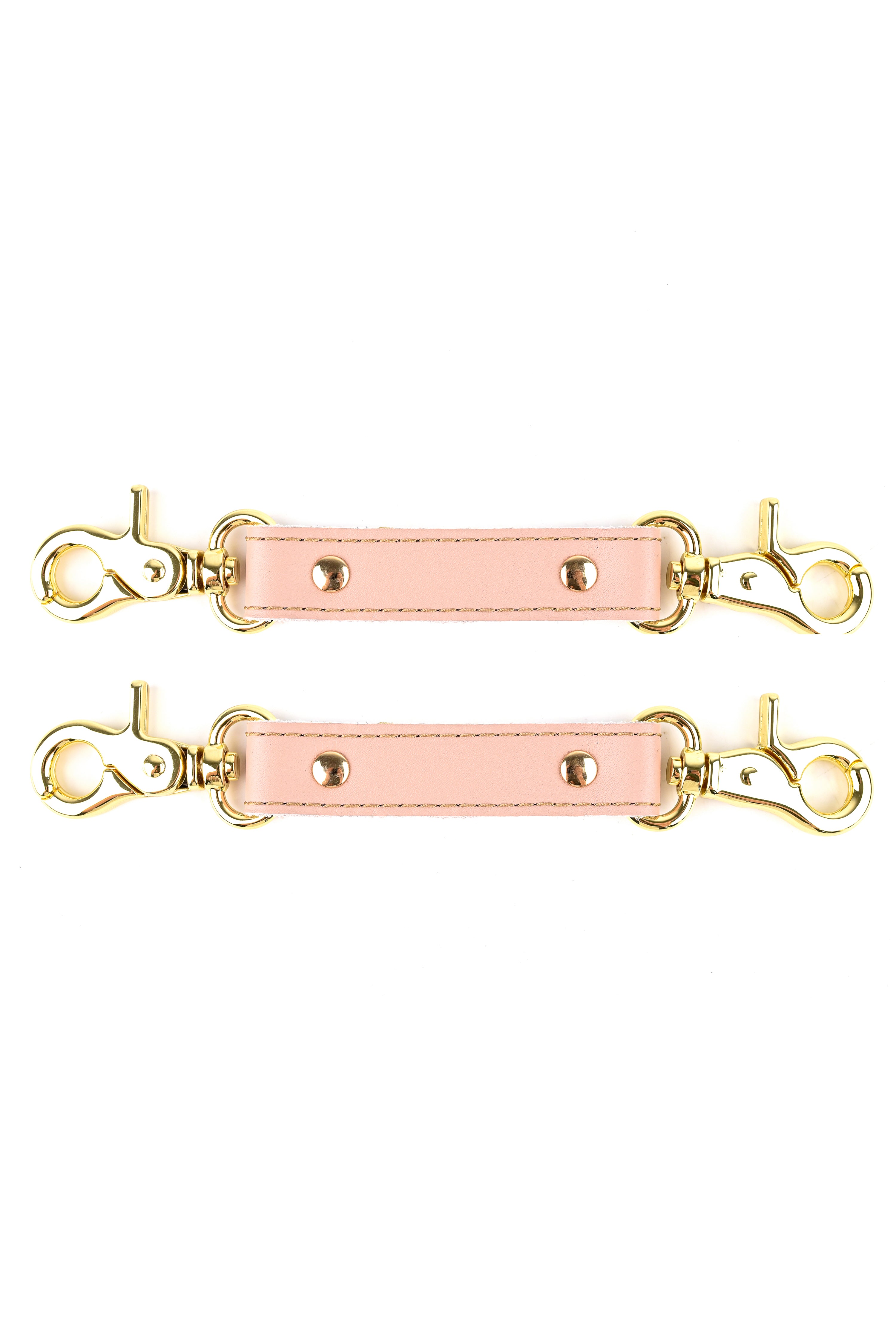 2-Way Leather Connector. Set of 2 Short Straps for Fixation Reinforced Steel