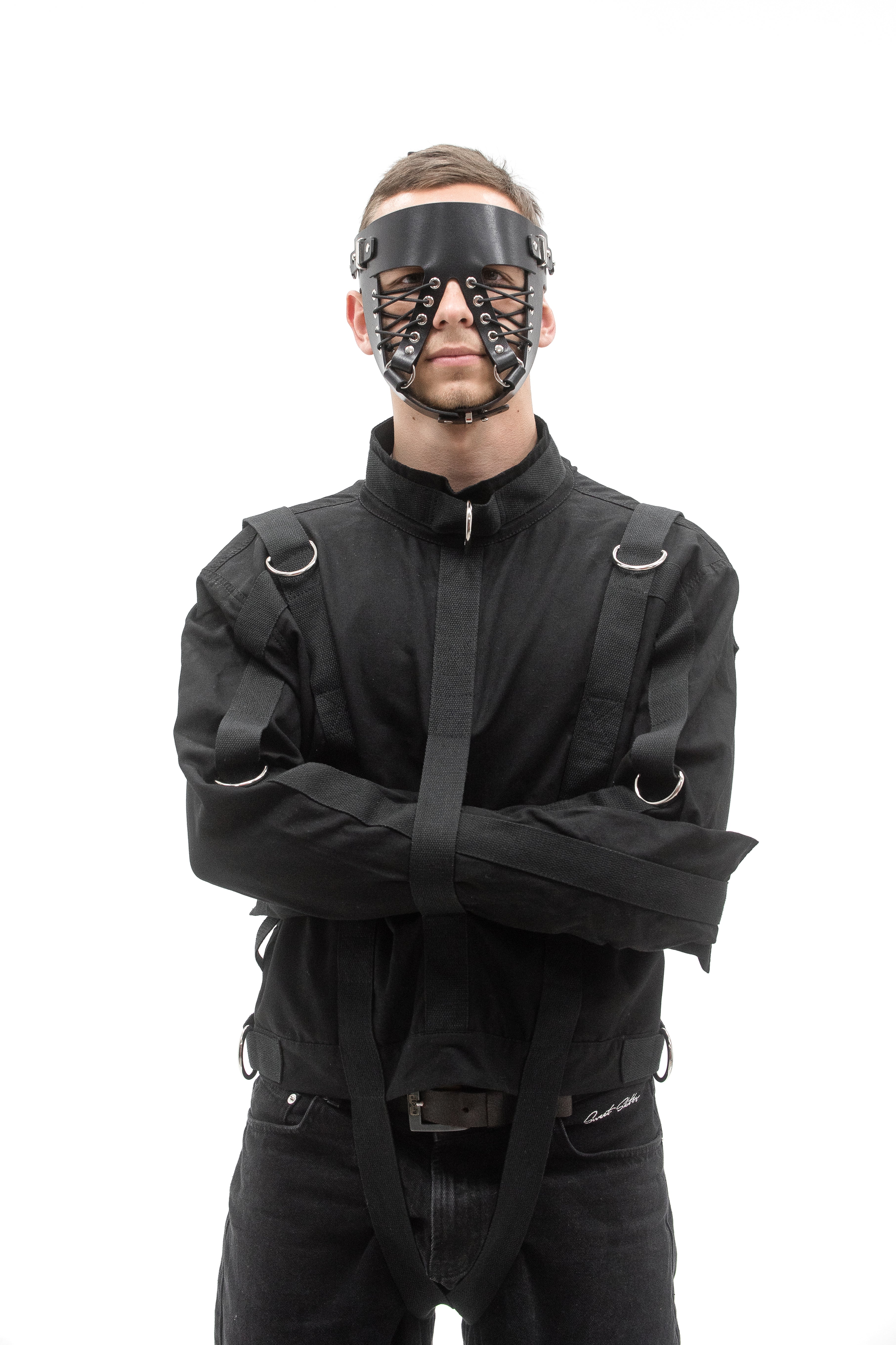 Two-Pieces BDSM Leather Mask
