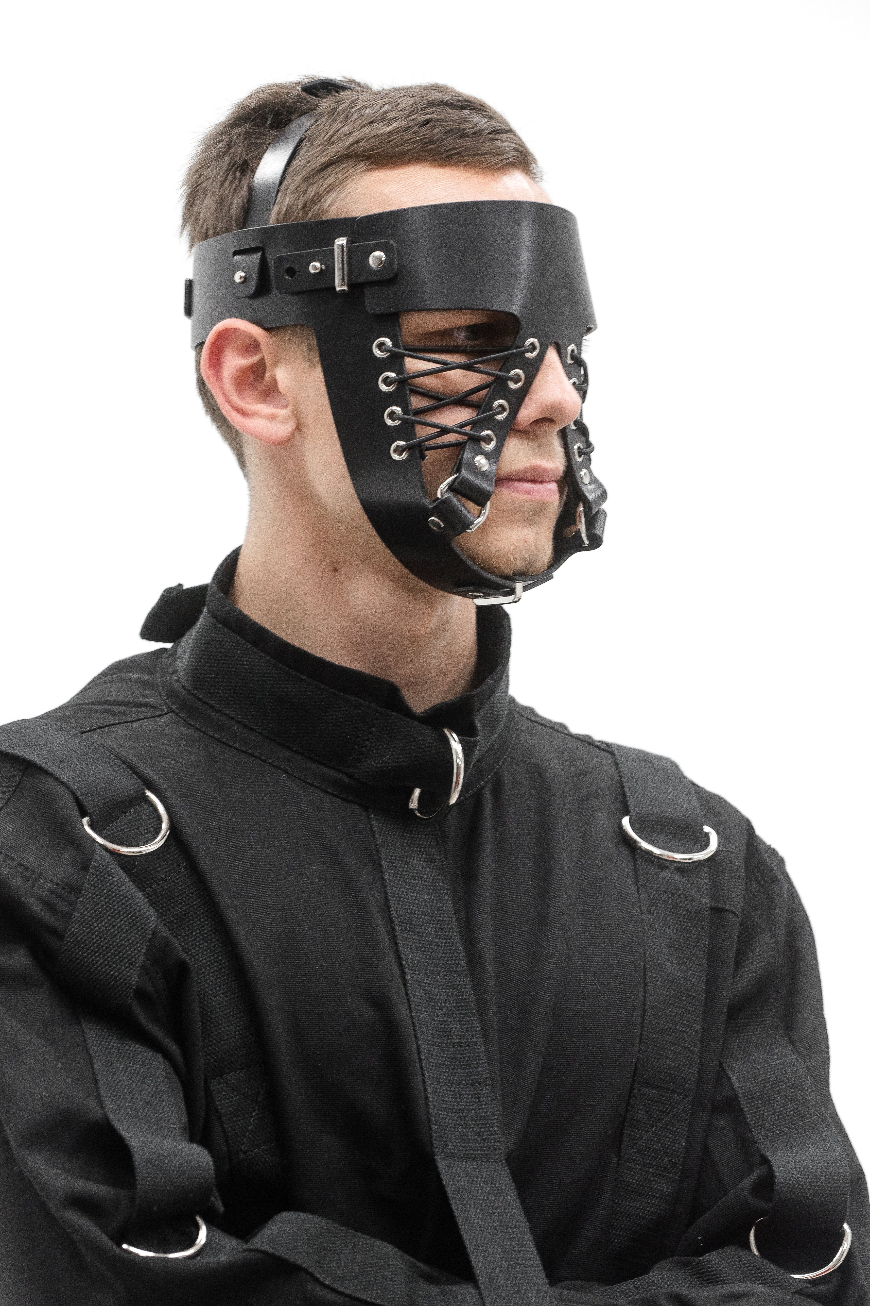 Two-Pieces BDSM Leather Mask