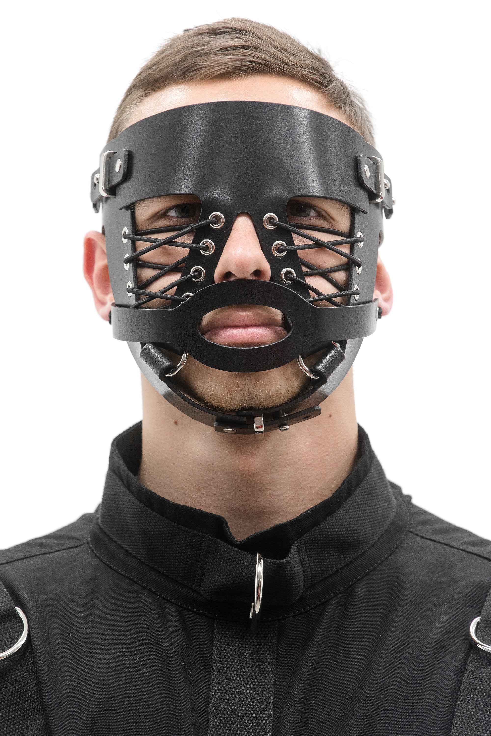 Two-Pieces BDSM Leather Mask