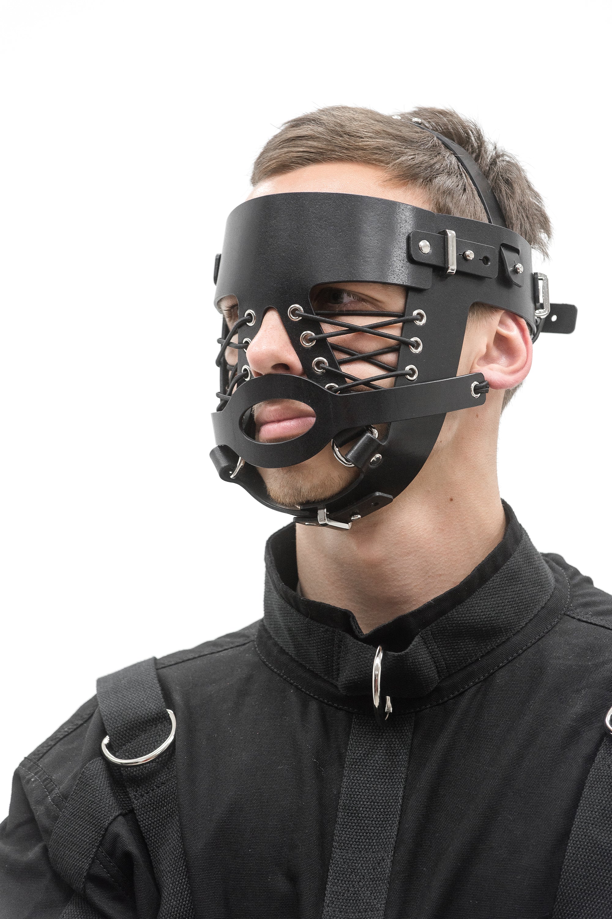 Two-Pieces BDSM Leather Mask