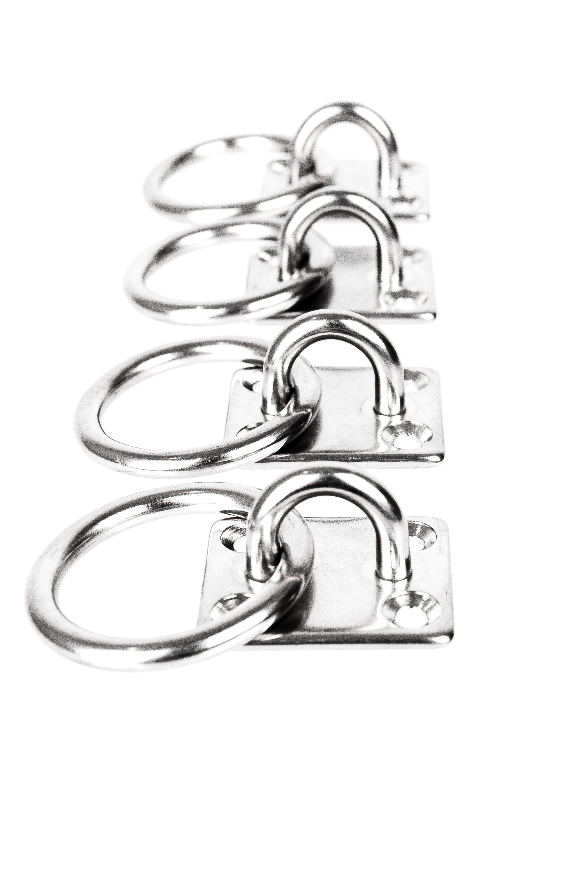 Set of 4 Hitching Rings with Plate