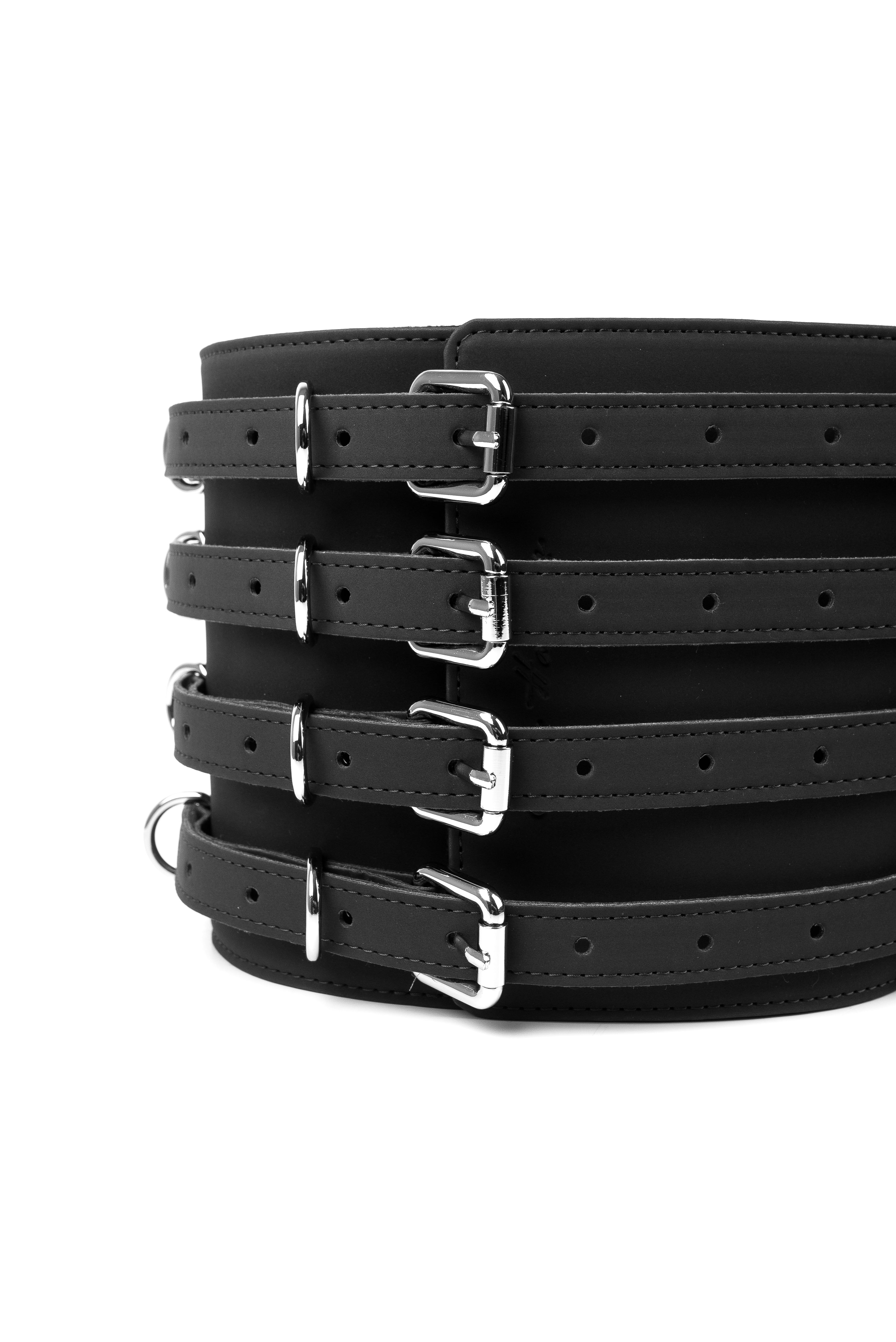 Neoprene Vegan Leather Belt. Black