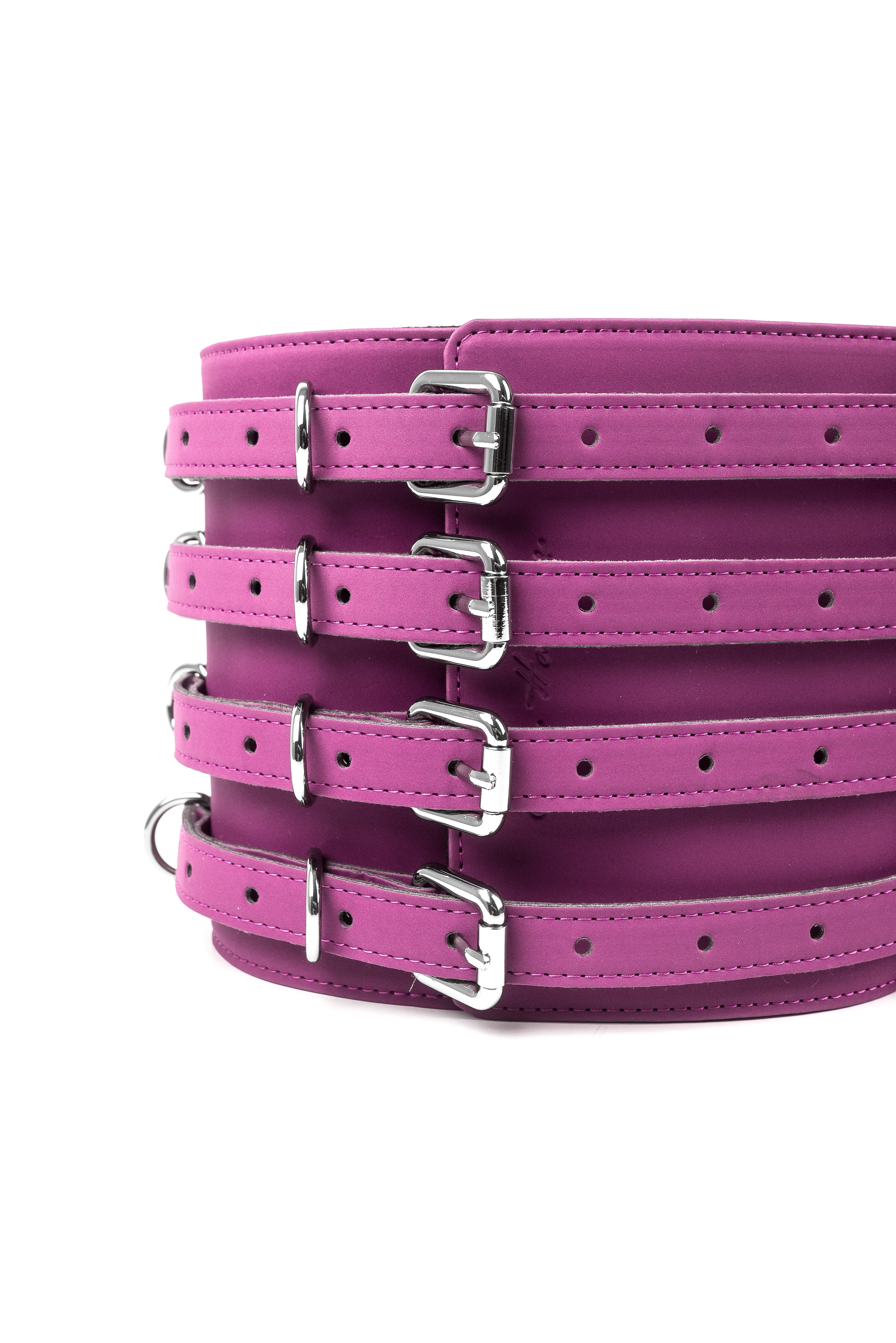 Neoprene Vegan Leather Belt. Pink