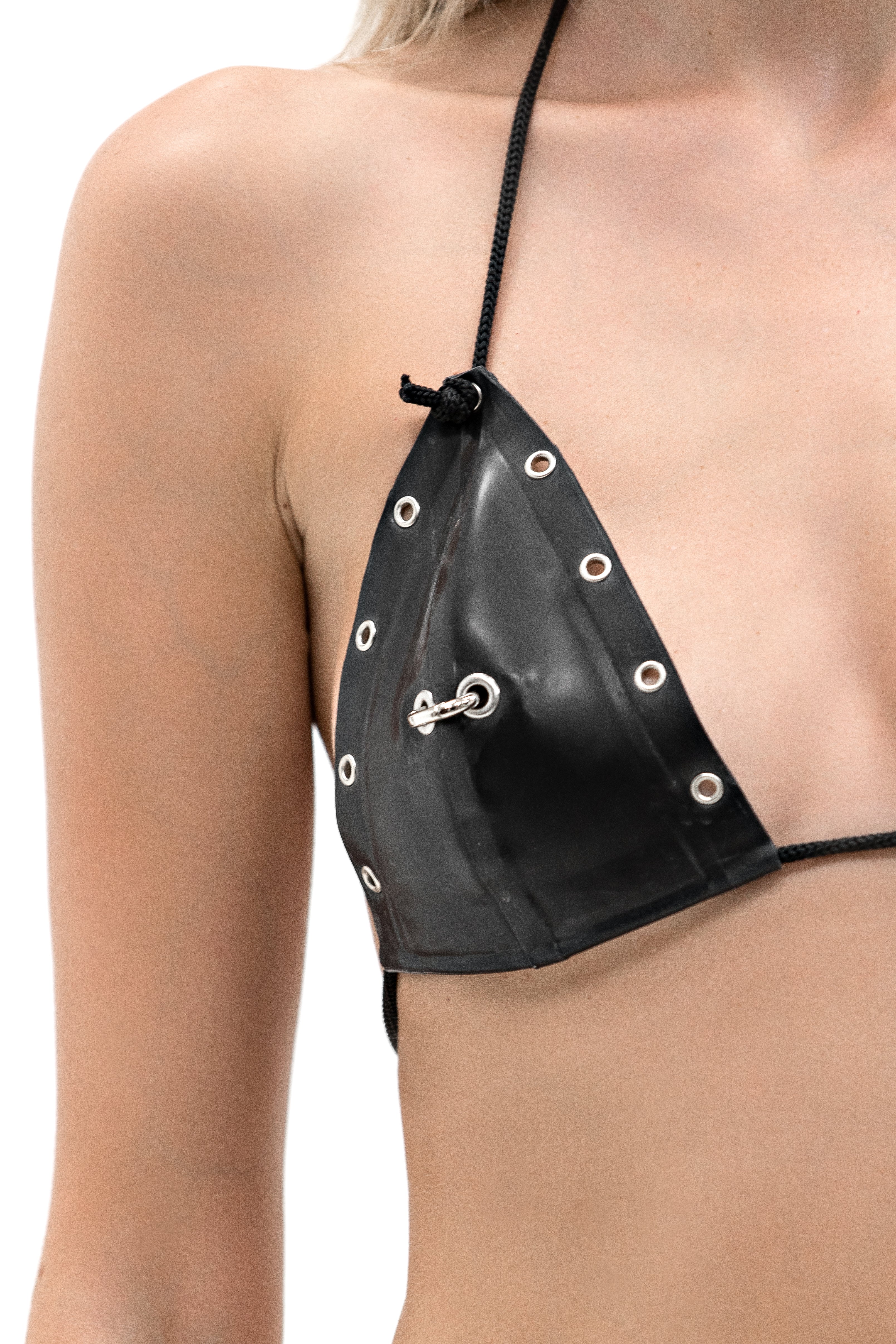 Latex Lingerie Mia. Latex bra + Micro bikini. Black