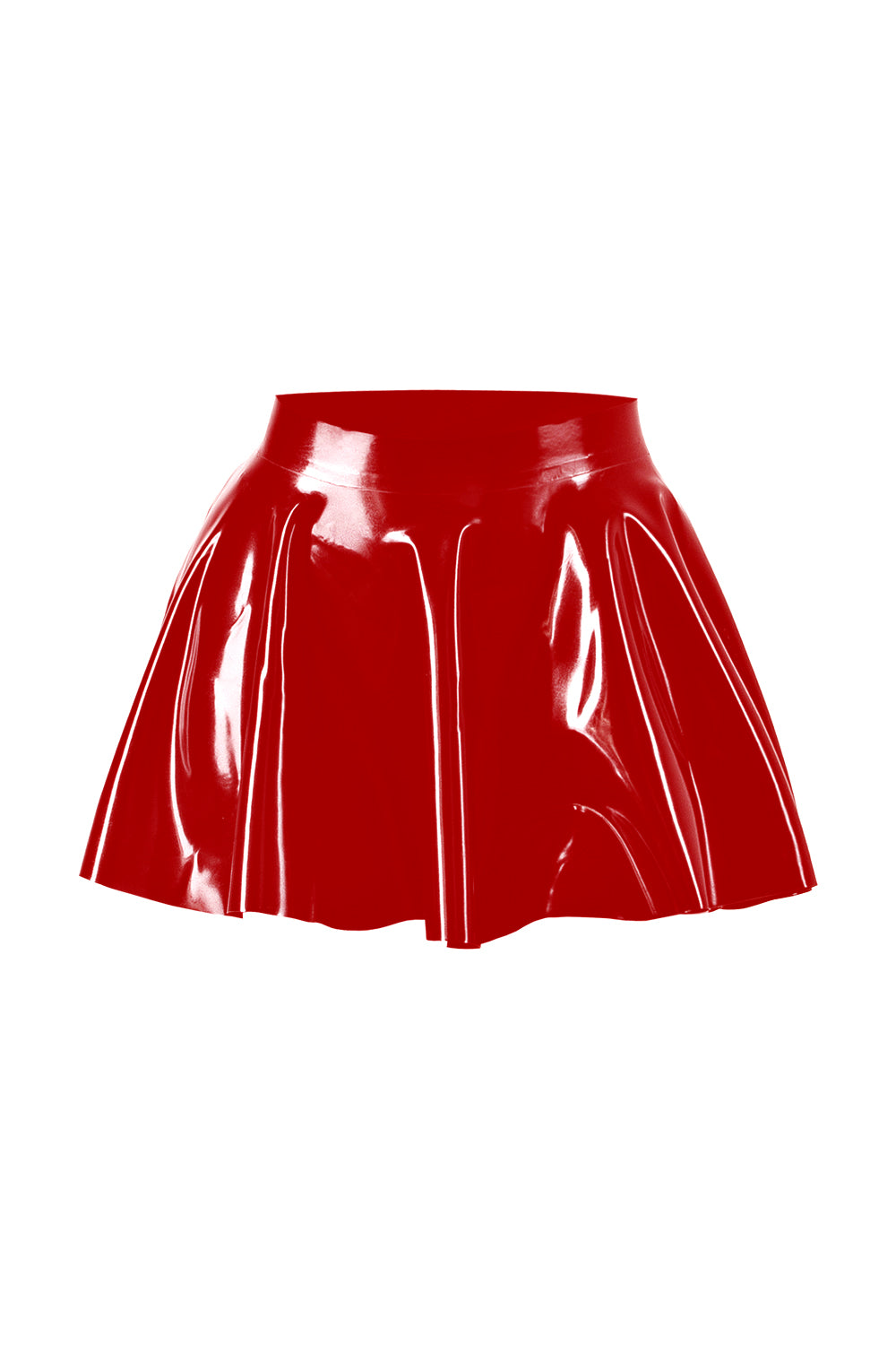 Latex Skater Skirt. Red