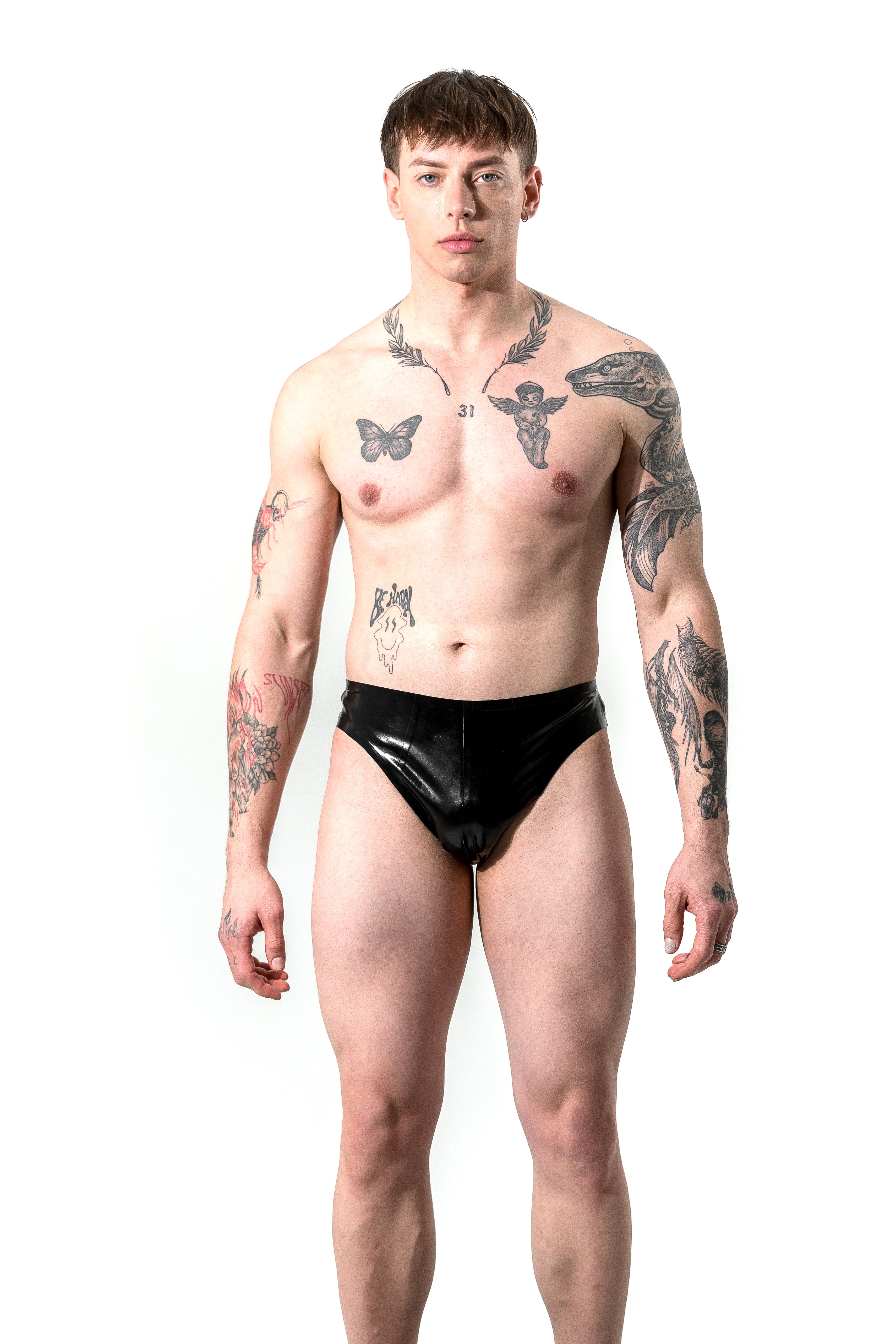 Latex classic briefs pants for men