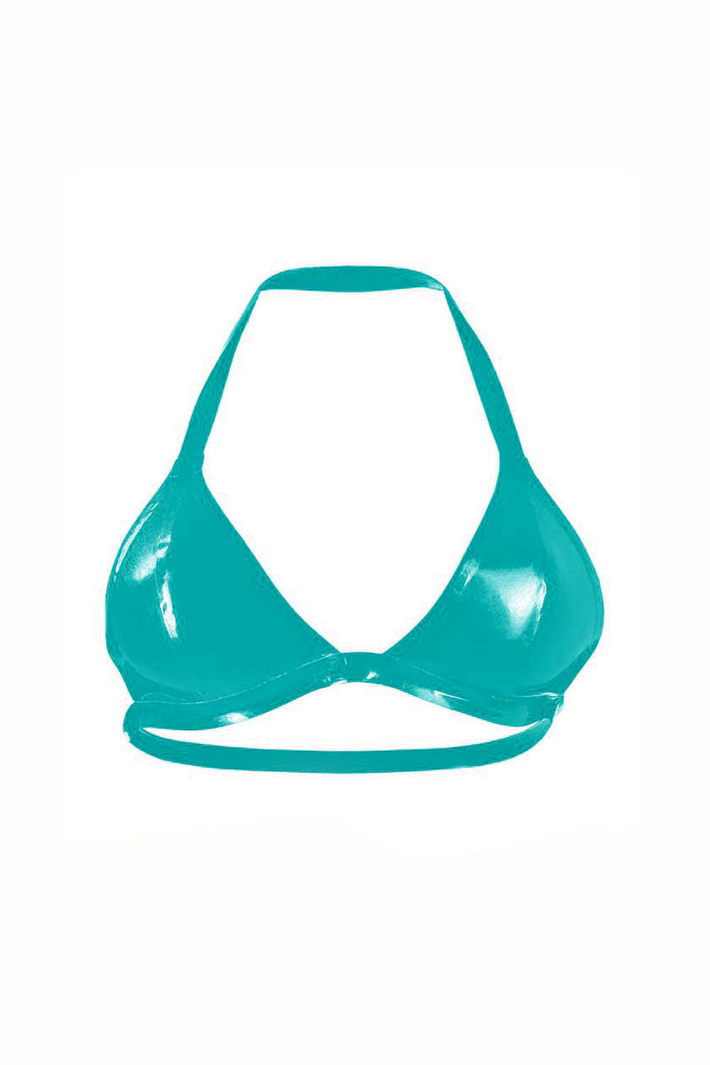 Latex Bra. Turquoise
