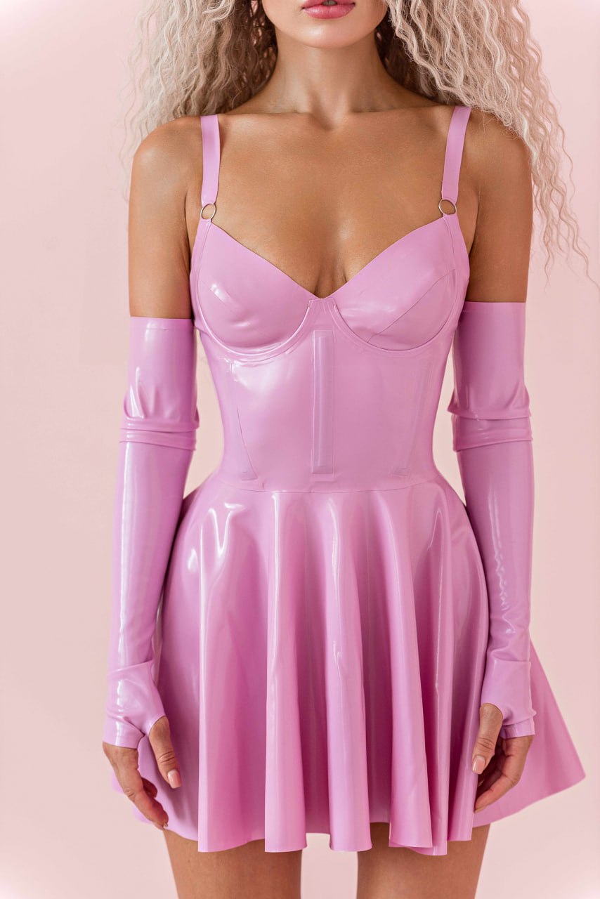 Latex Doll Dress. Pink